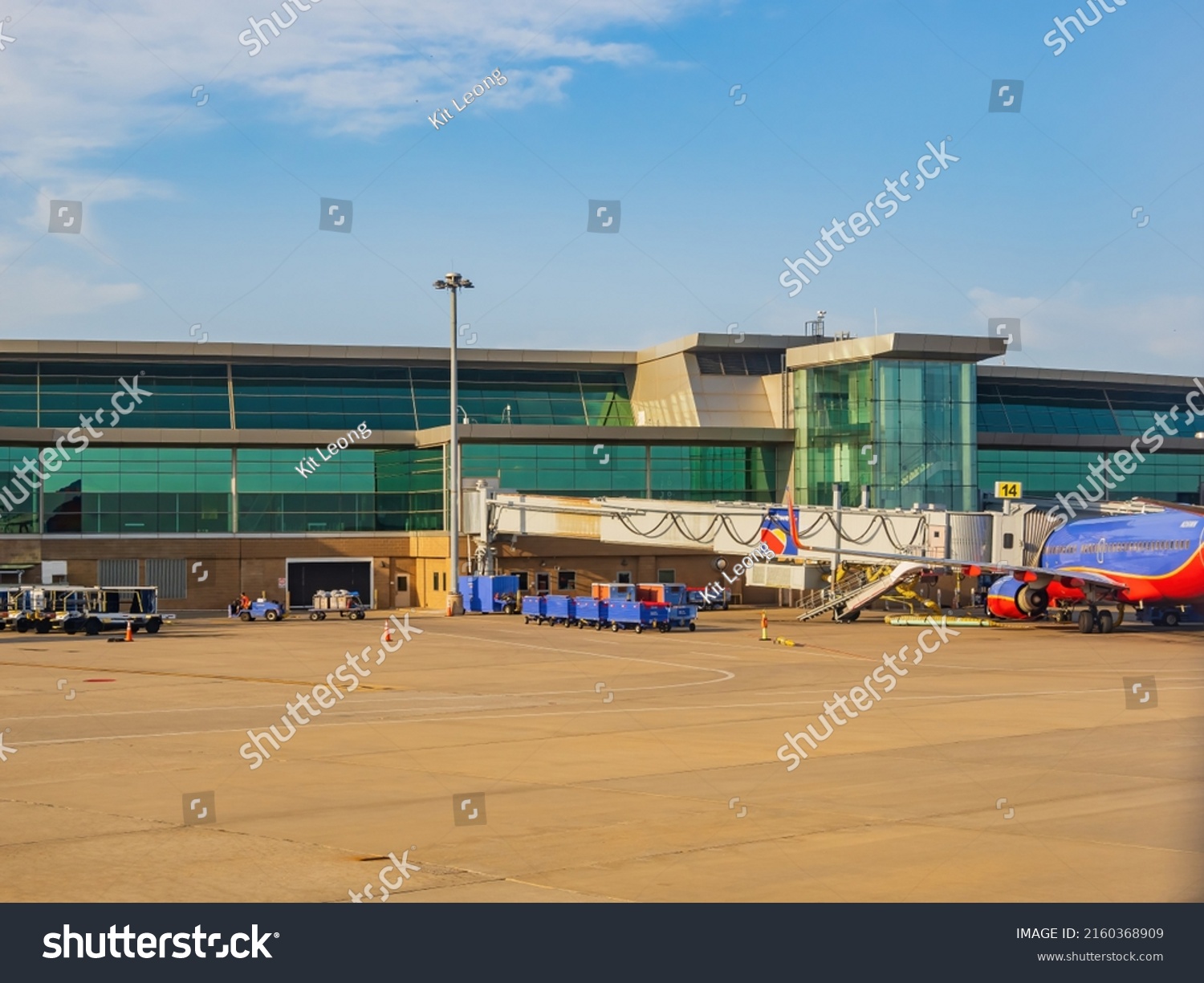 5 A Roport Will Rogers World Images Stock Photos Vectors Shutterstock   Stock Photo Oklahoma Mar Southwest Airline Airplane Parked In The Will Rogers World Airport 2160368909 