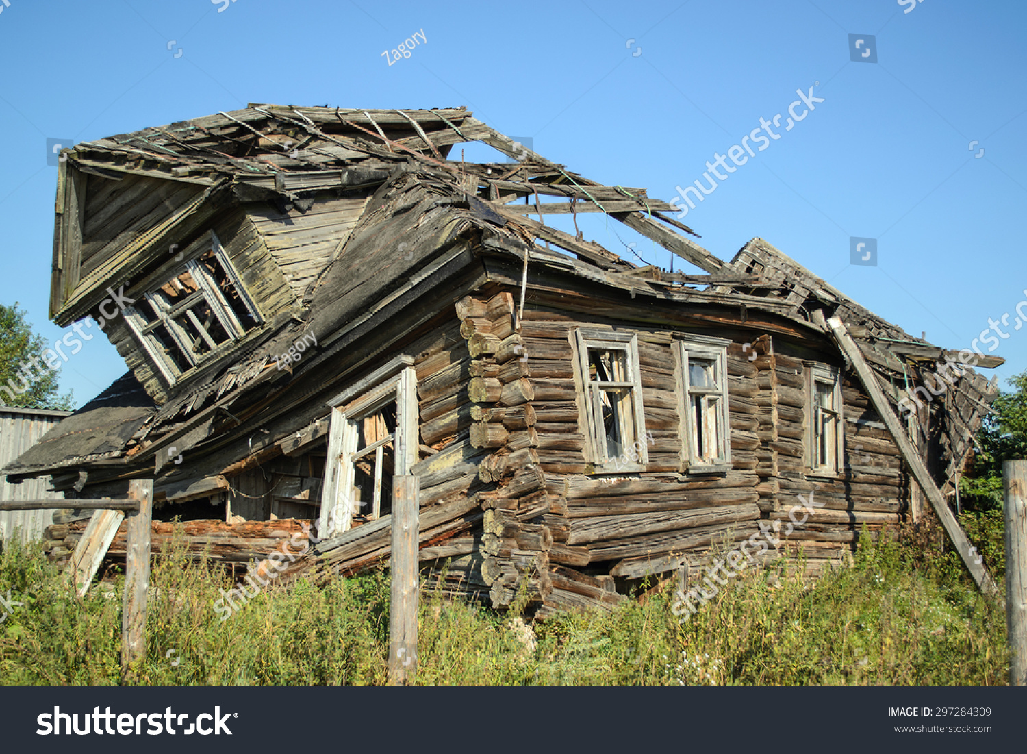 Old Abandoned Broken House Russian Village Stock Photo (Edit Now) 297284309