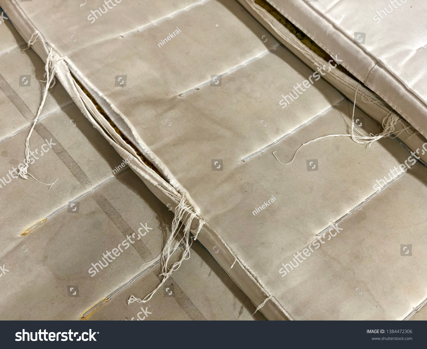 Old Torn Fabric Gymnastic Mat Have Royalty Free Stock Image