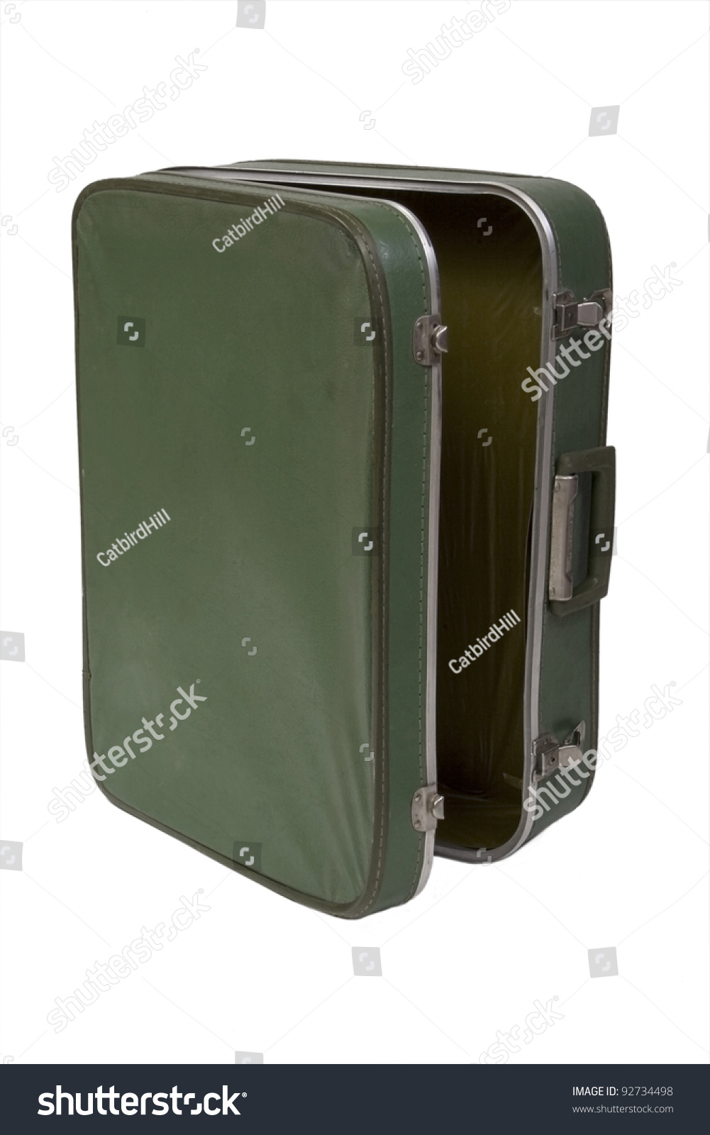 green vintage suitcase