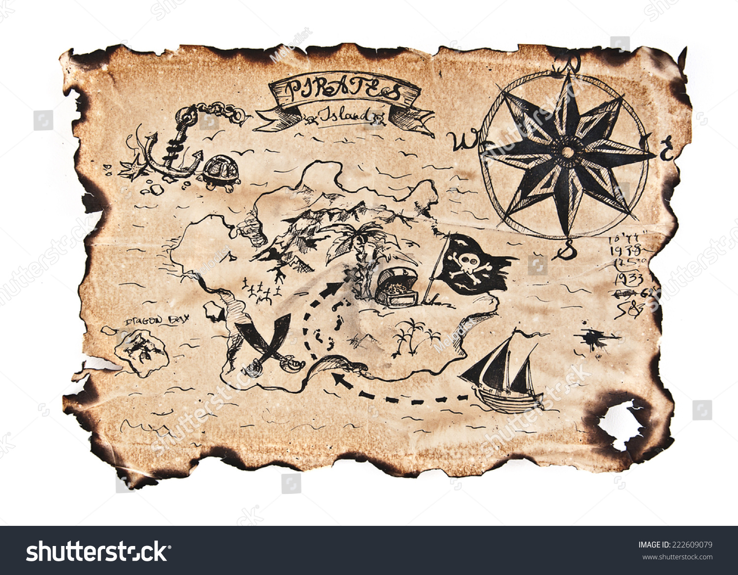 Vintage Pirate Treasure Map 5636
