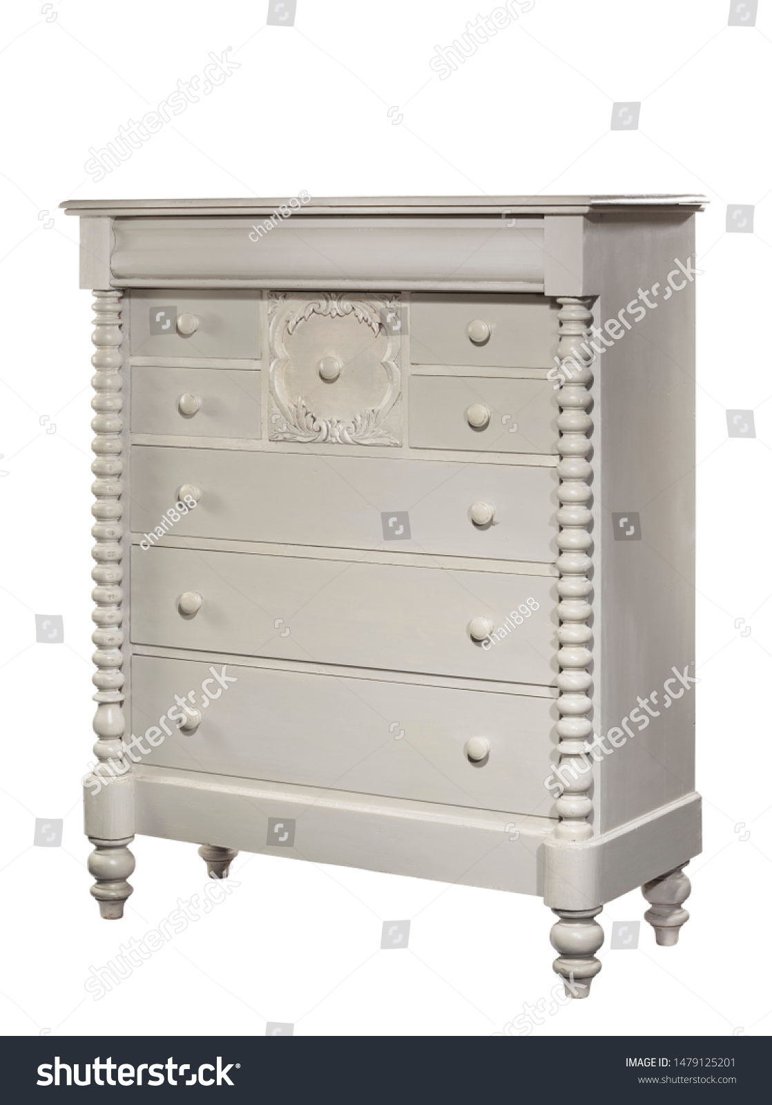 Old Antique White Painted Dresser Drawers Stock Photo Edit Now