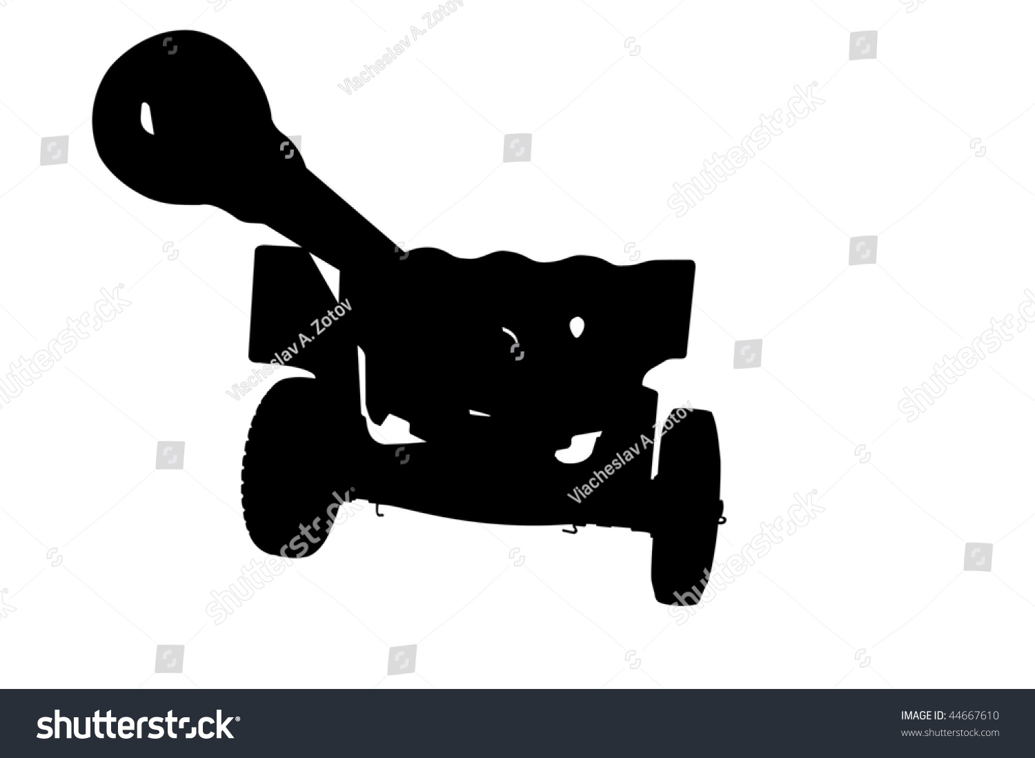 Old Artillery Gun Silhouette Isolated On Stock Illustration 44667610 ...