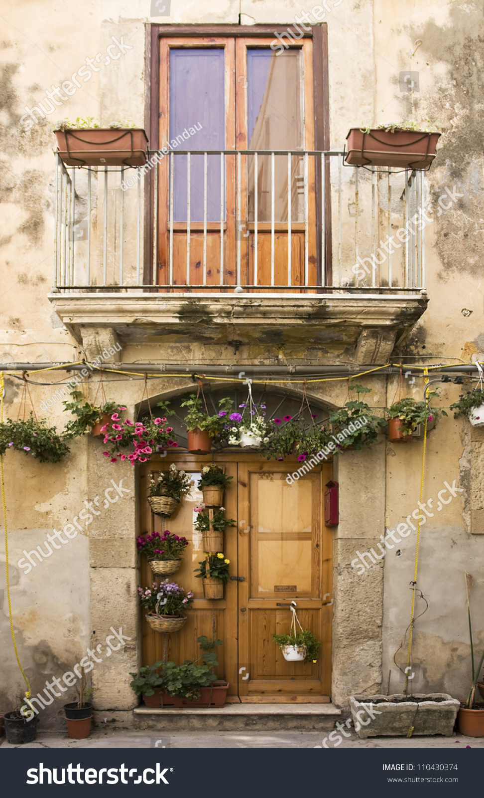 Old Balcony Above Entrance Door Stock Photo 110430374 - Shutterstock