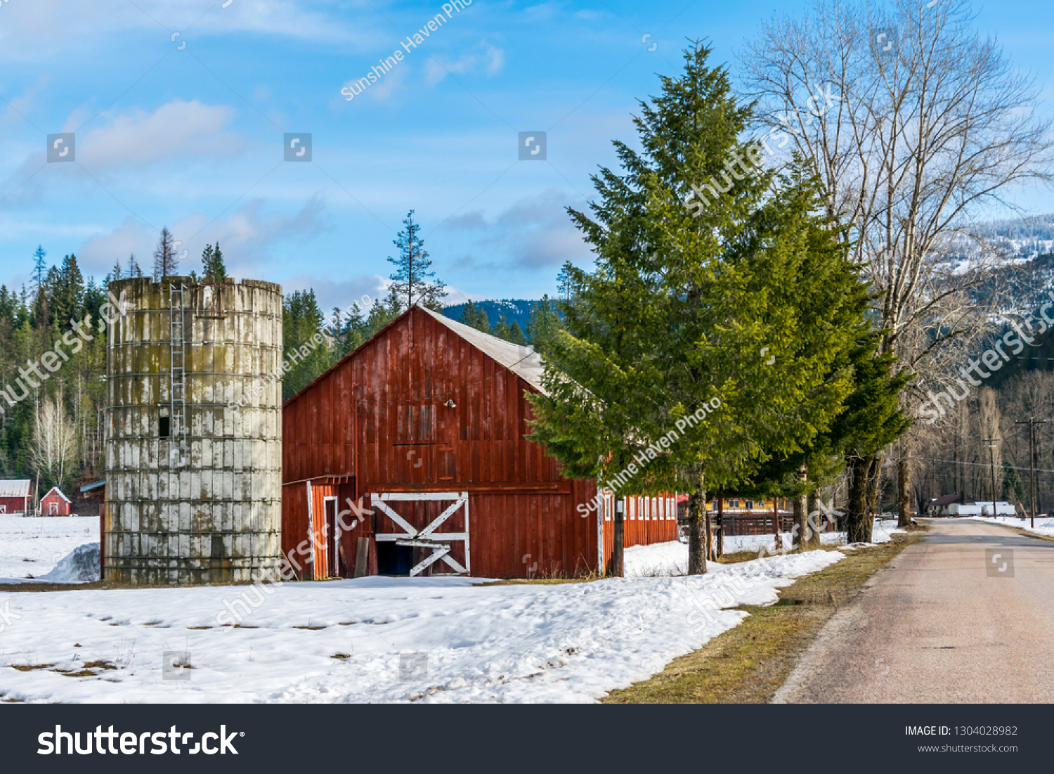 Old Barn Silo Stock Photo Edit Now 1304028982