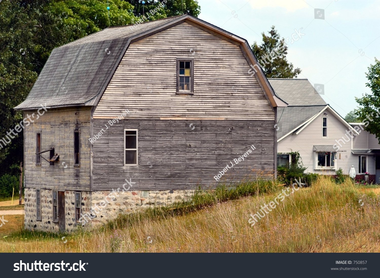 Old Barn Build On Hillside On Stock Photo Edit Now 750857