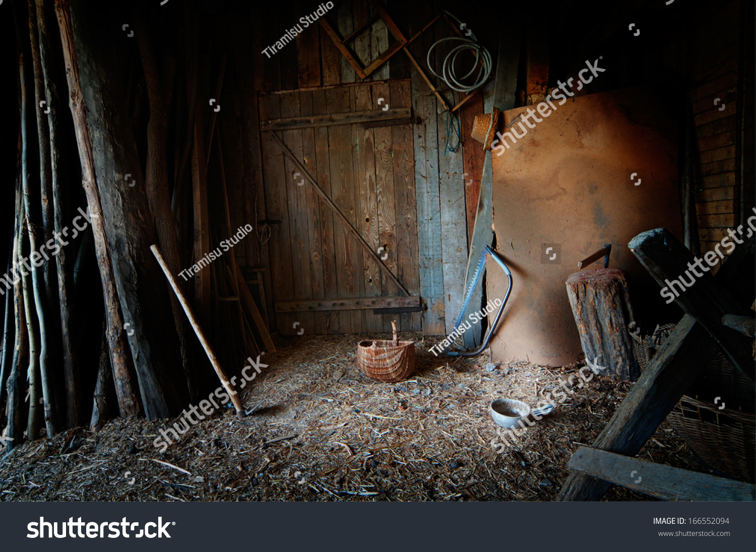 Old Barn With A Lot Of Tools And Equipment Stock Photo 166552094 ...