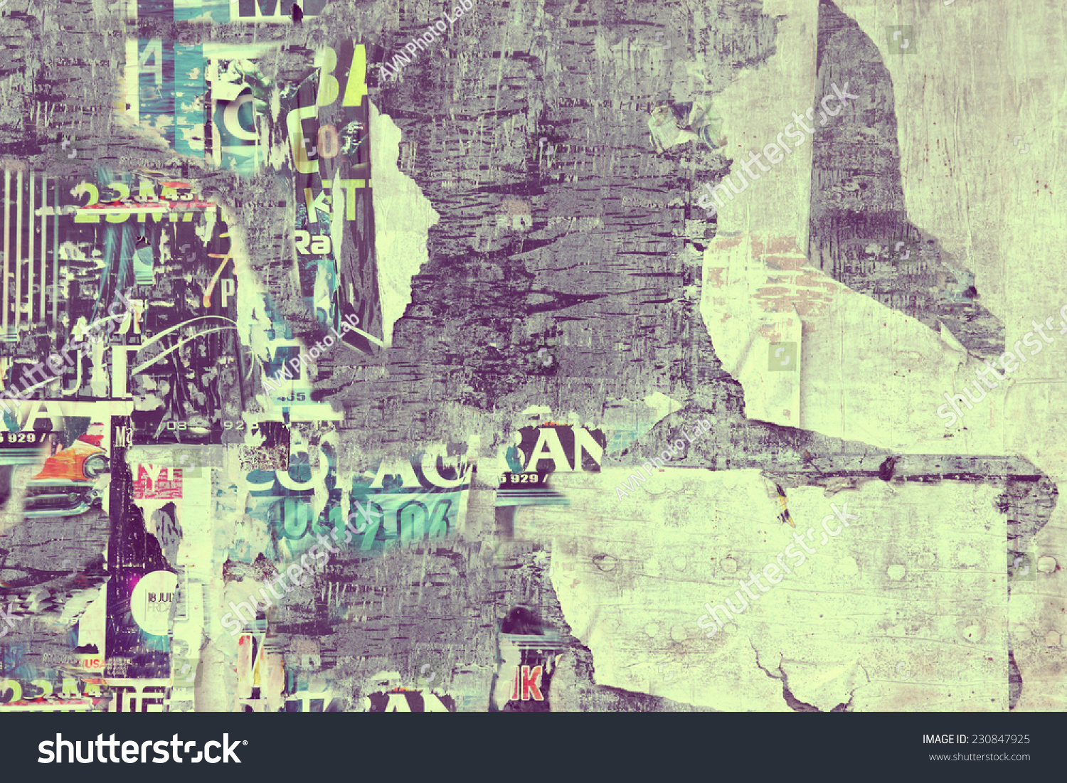 Old Billboard Torn Posters Background Text Stock Photo Edit Now