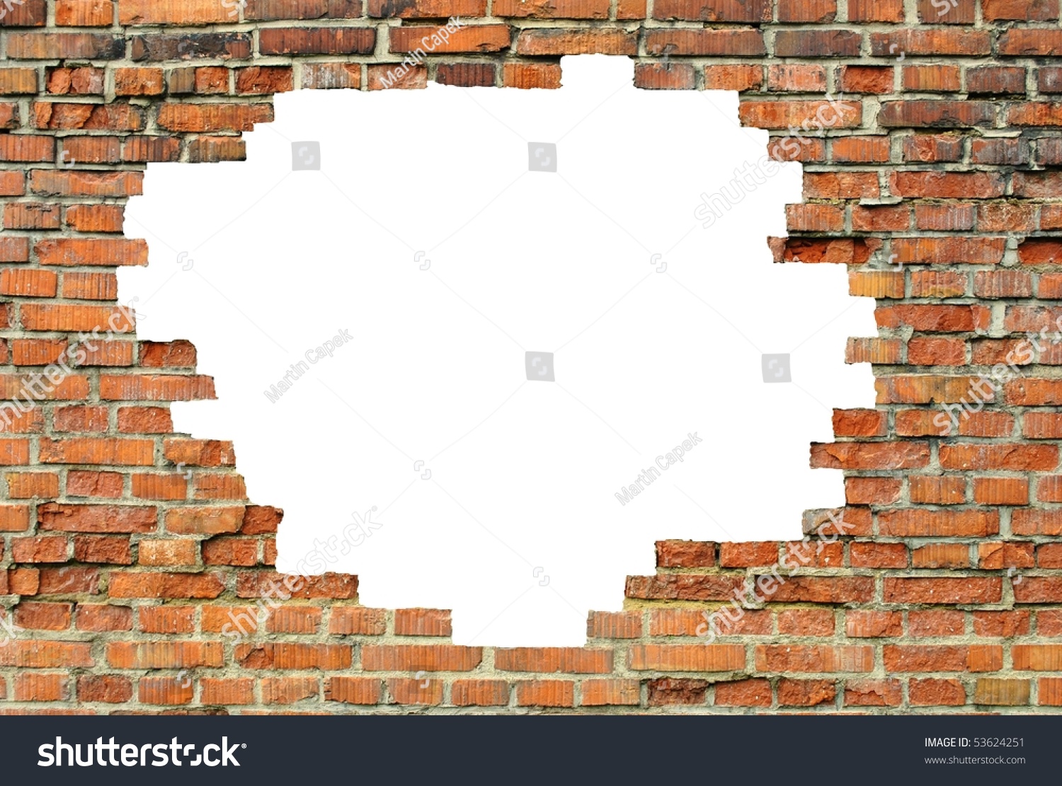 Old Brick Wall White Hole Stock Illustration 53624251 - Shutterstock