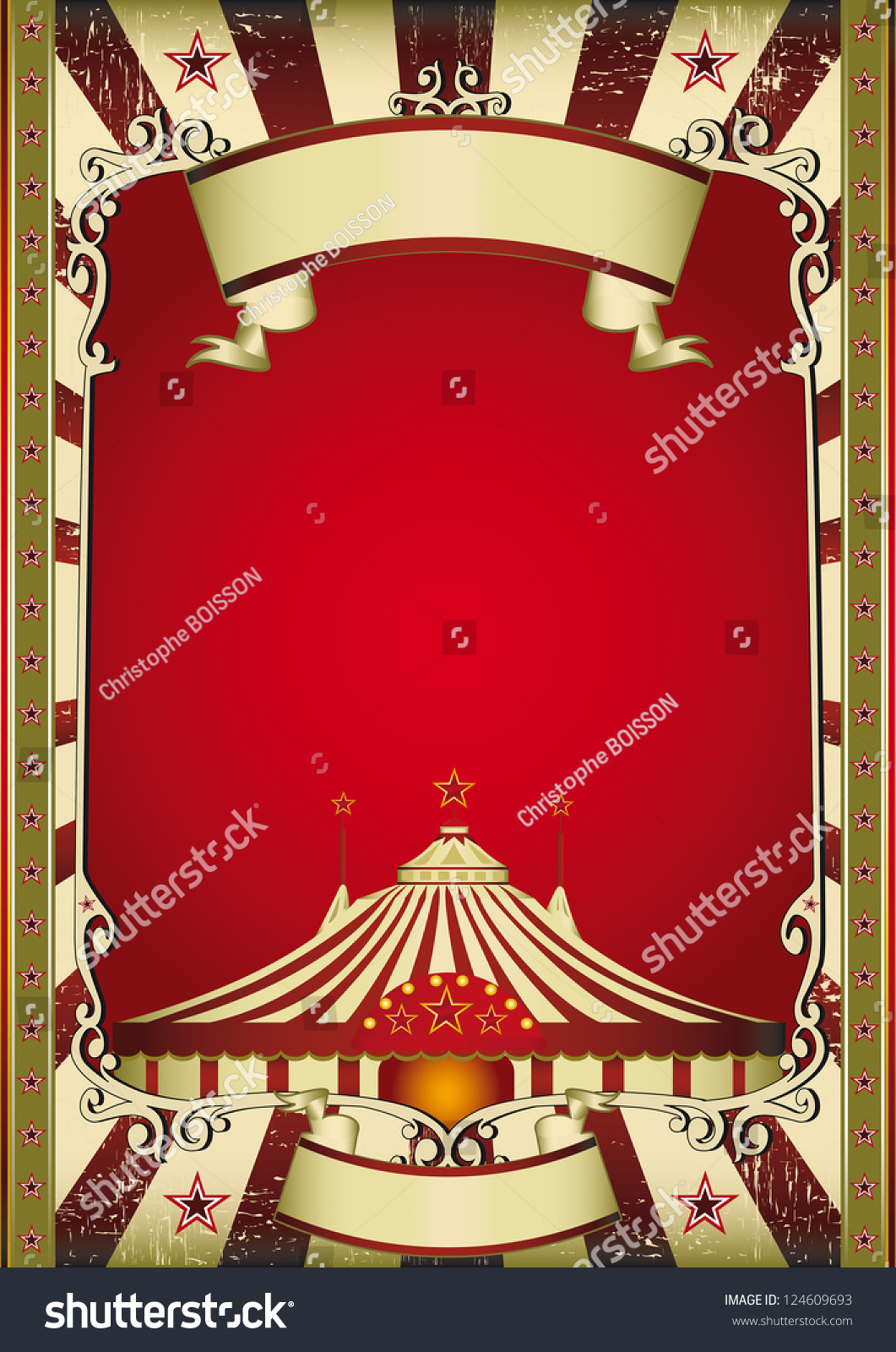 Old Circus Grunge Vintage Poster Circus Stock Illustration 124609693