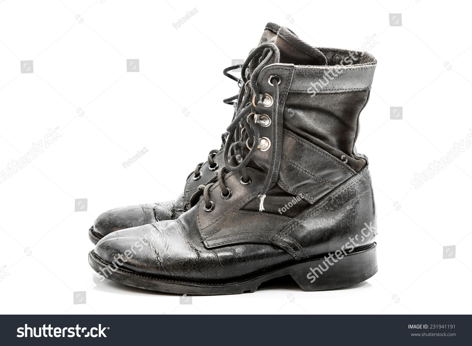old combat boots