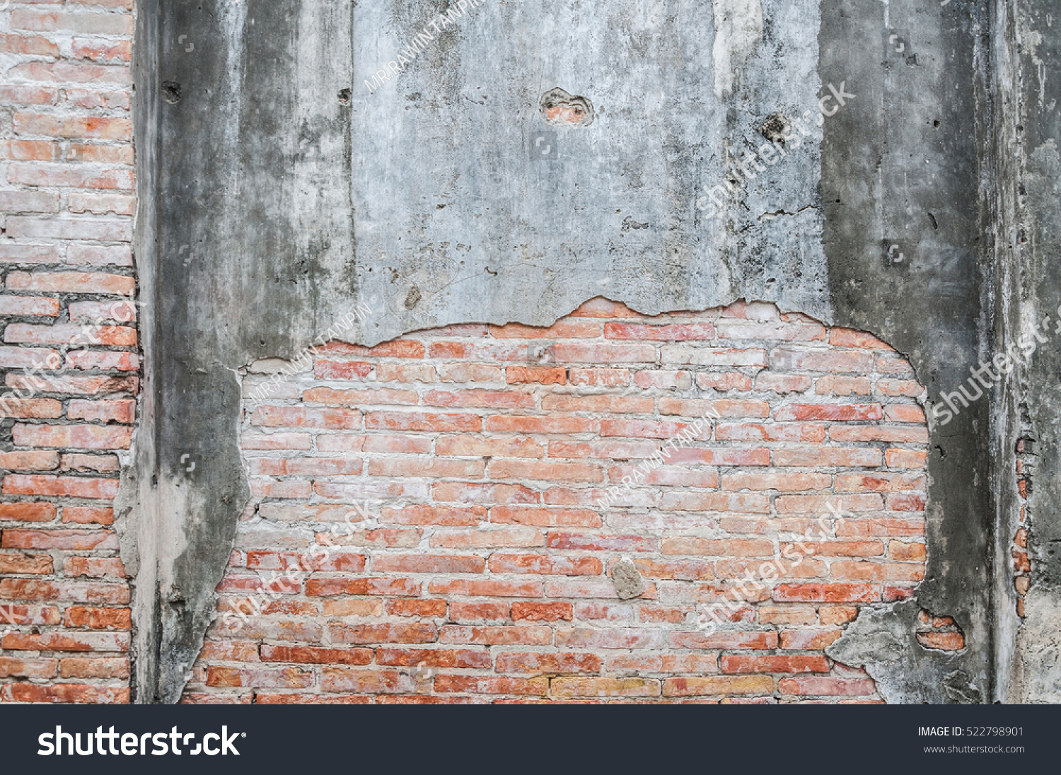 Download Old Cracked Concrete Vintage Brick Wall Stock Photo Edit Now 522798901