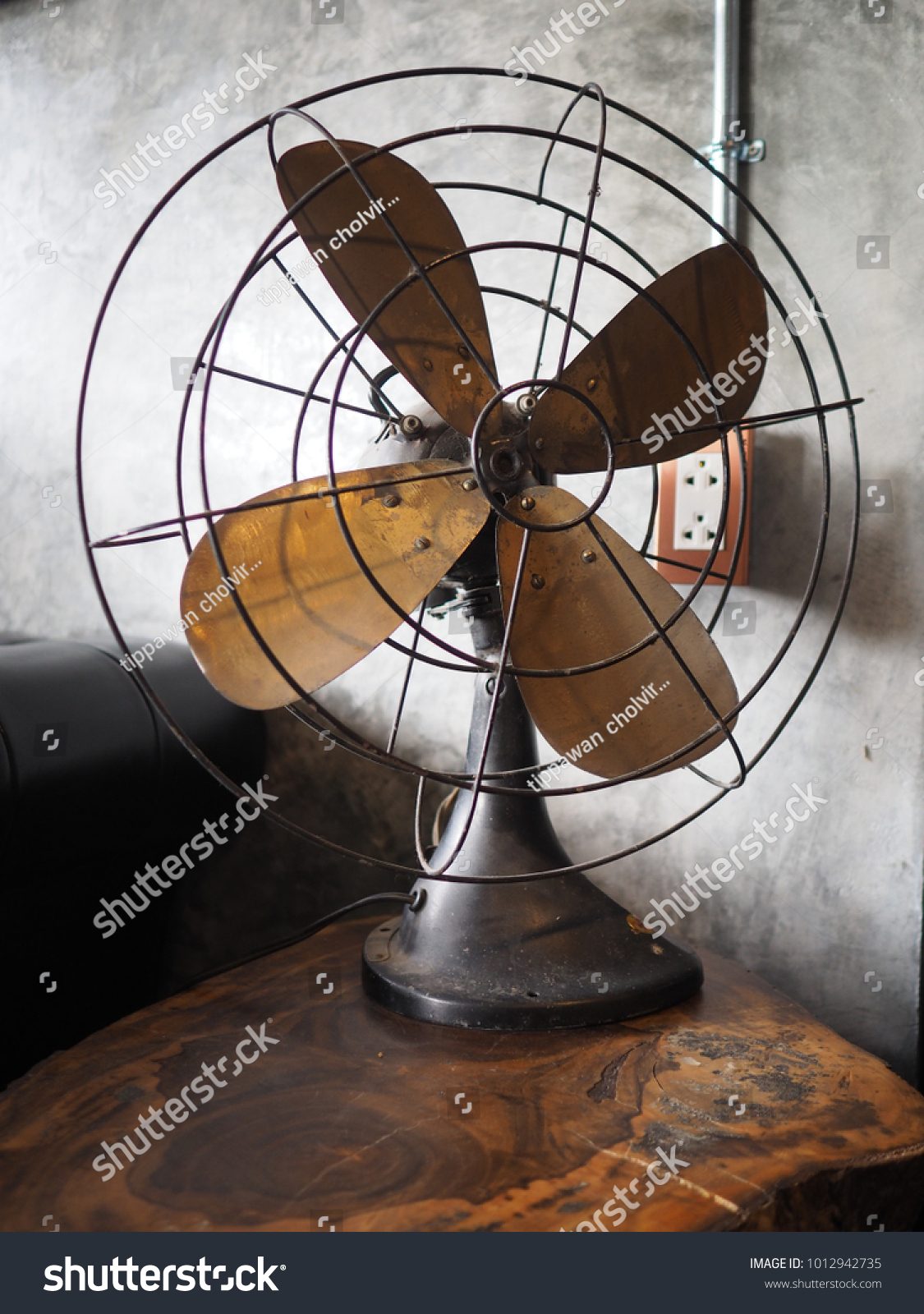 Old Electric Fan Vintage Style On Stock Photo Edit Now 1012942735