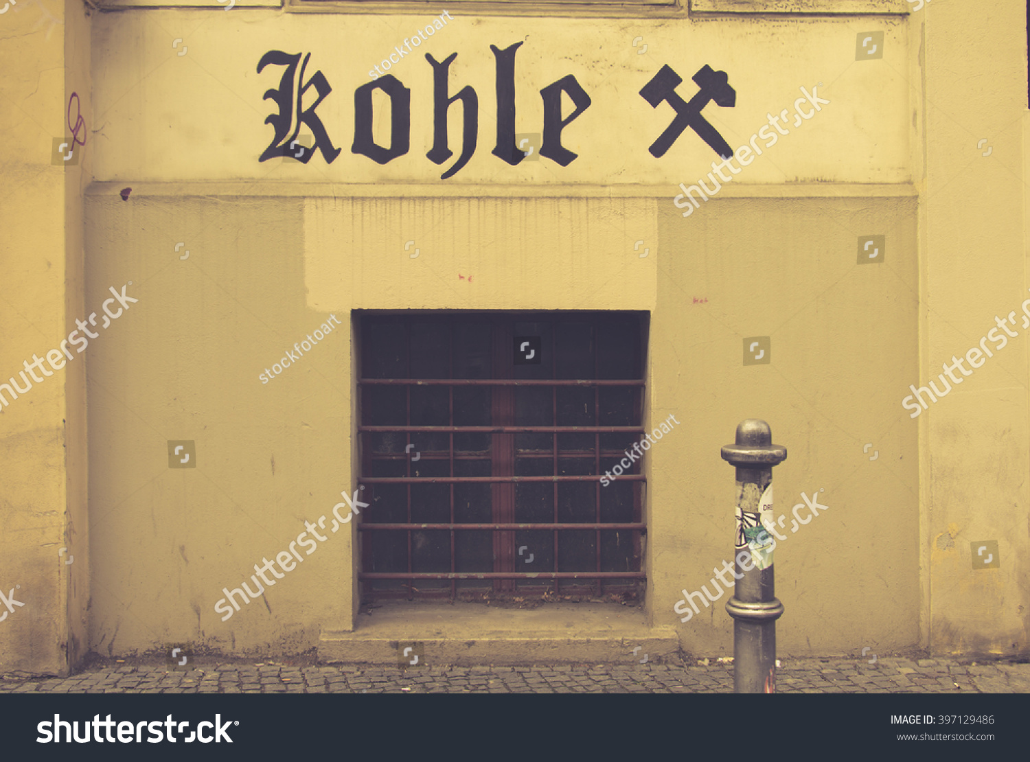 Old Entrance Coal Cellar Writing Meaning Stock Photo Edit Now