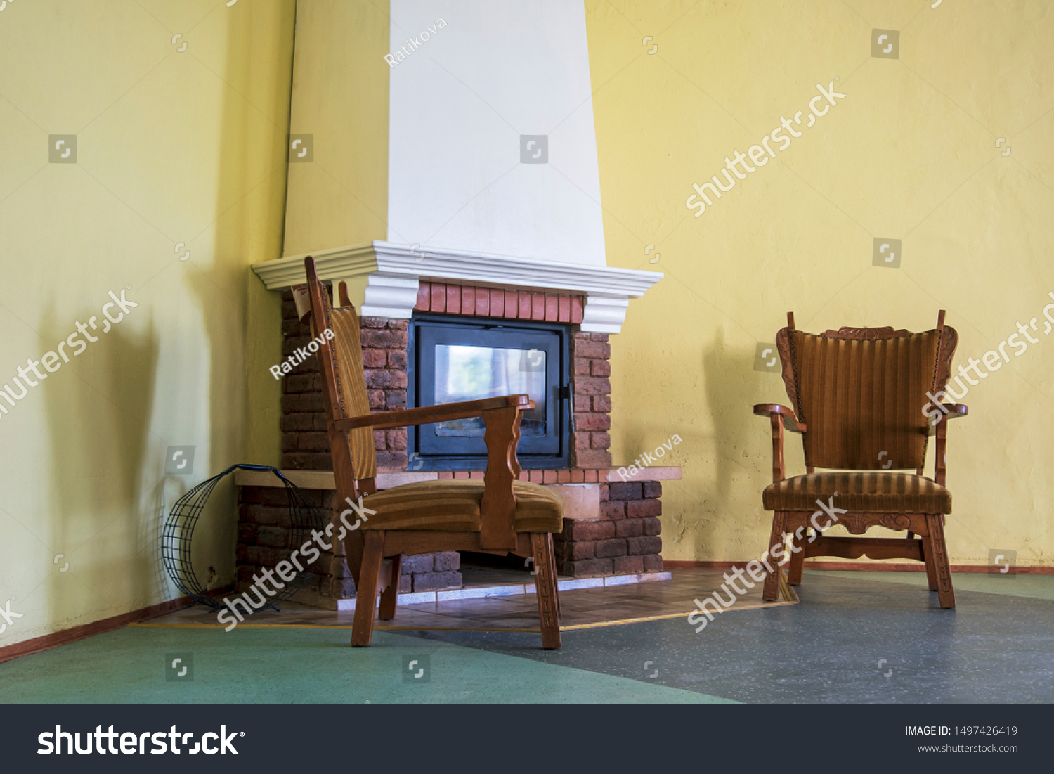 Old Fashioned Fireplace Manor House Stock Image Download Now