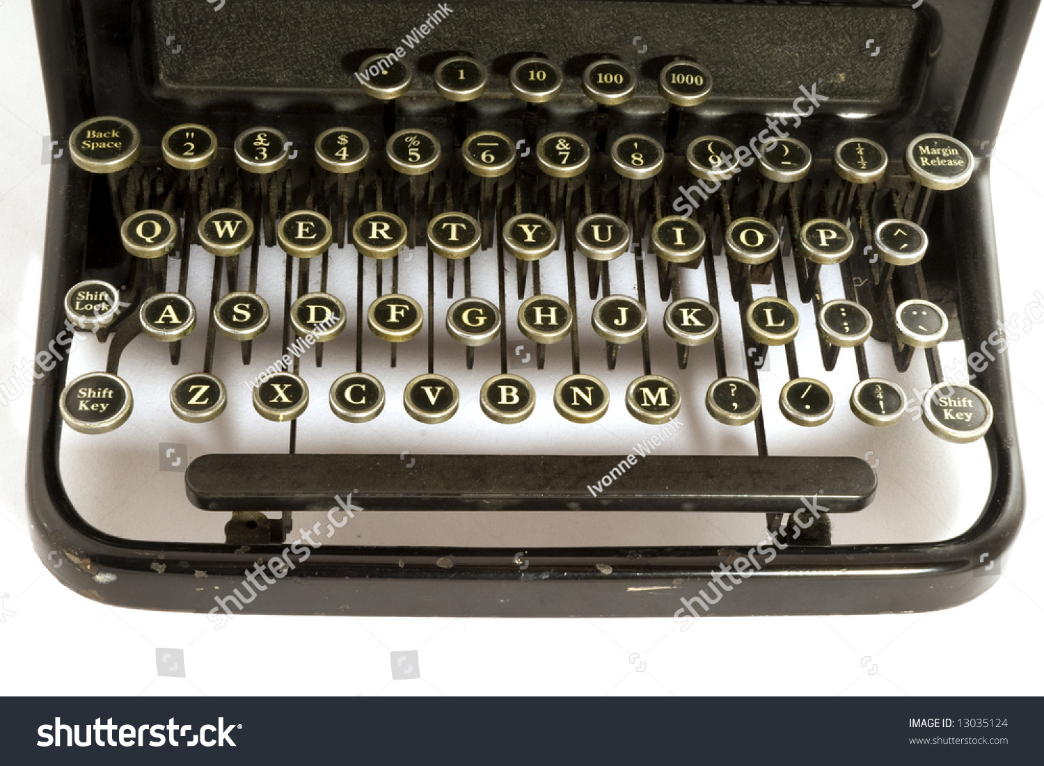 Old Fashioned Keyboard From Typewriter Stock Photo 13035124 : Shutterstock