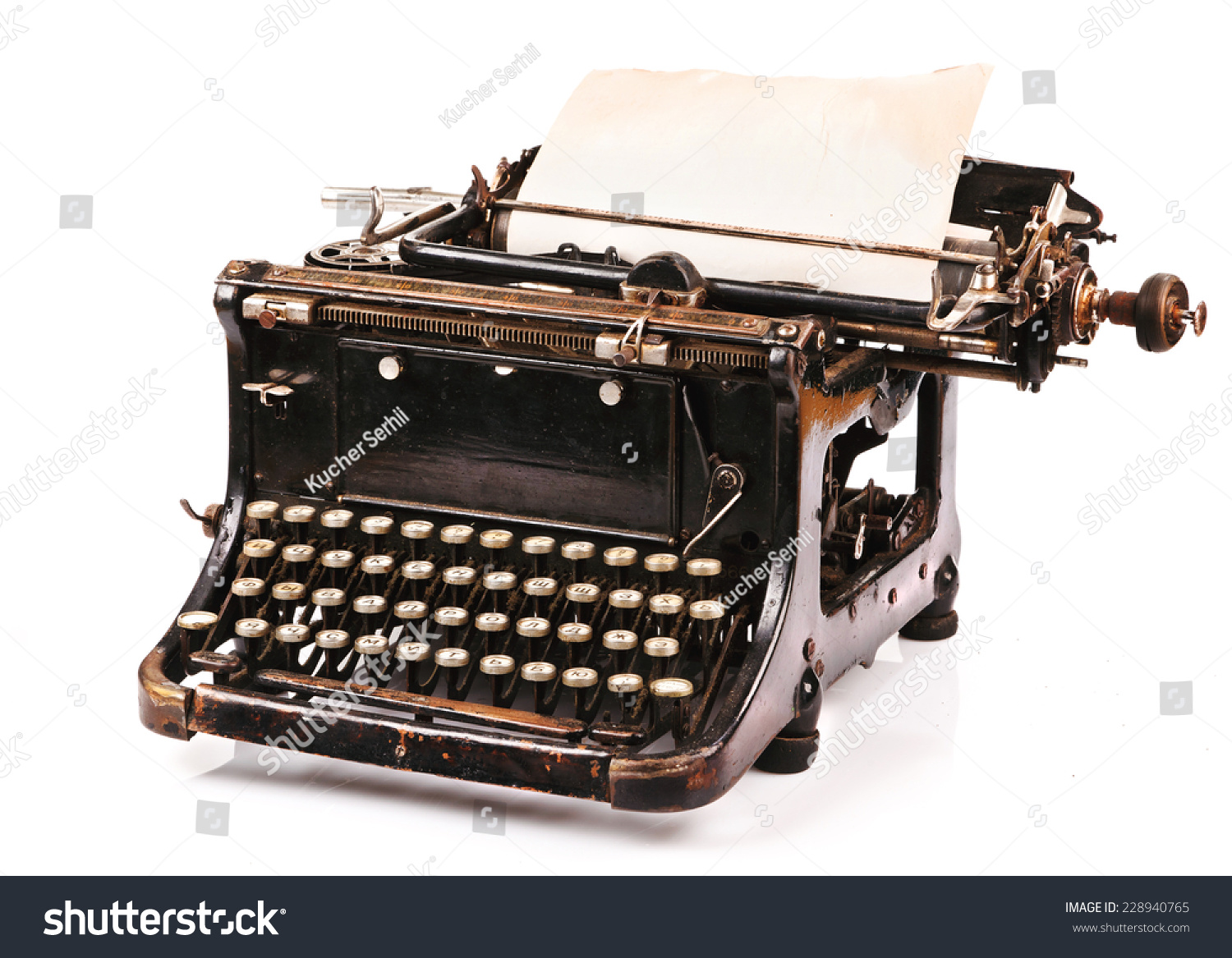 Old Fashioned Vintage Typewriter Blank Sheet Stock Photo 228940765 ...