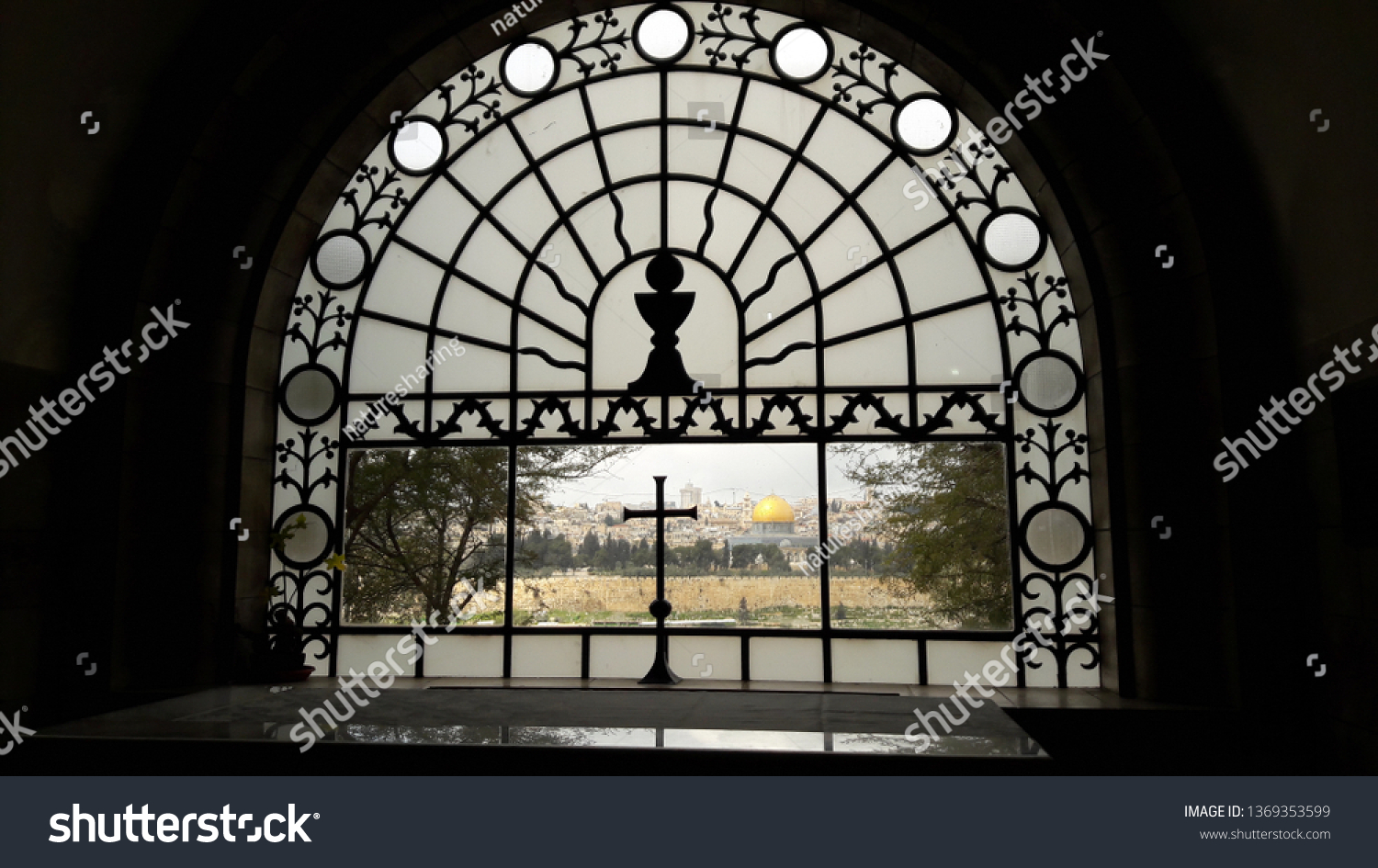 Old Jerusalem View Window Church Dominus Stock Photo Edit Now
