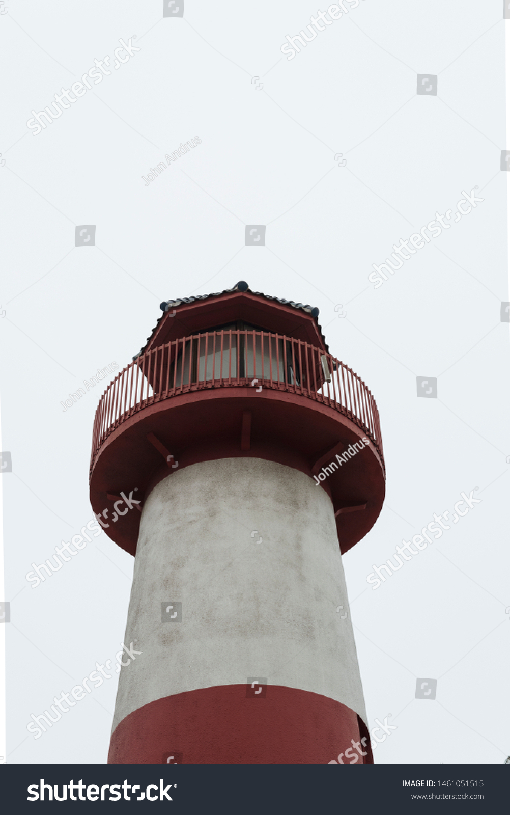 Old Lighthouse Painted Red White Against Stock Photo Edit Now