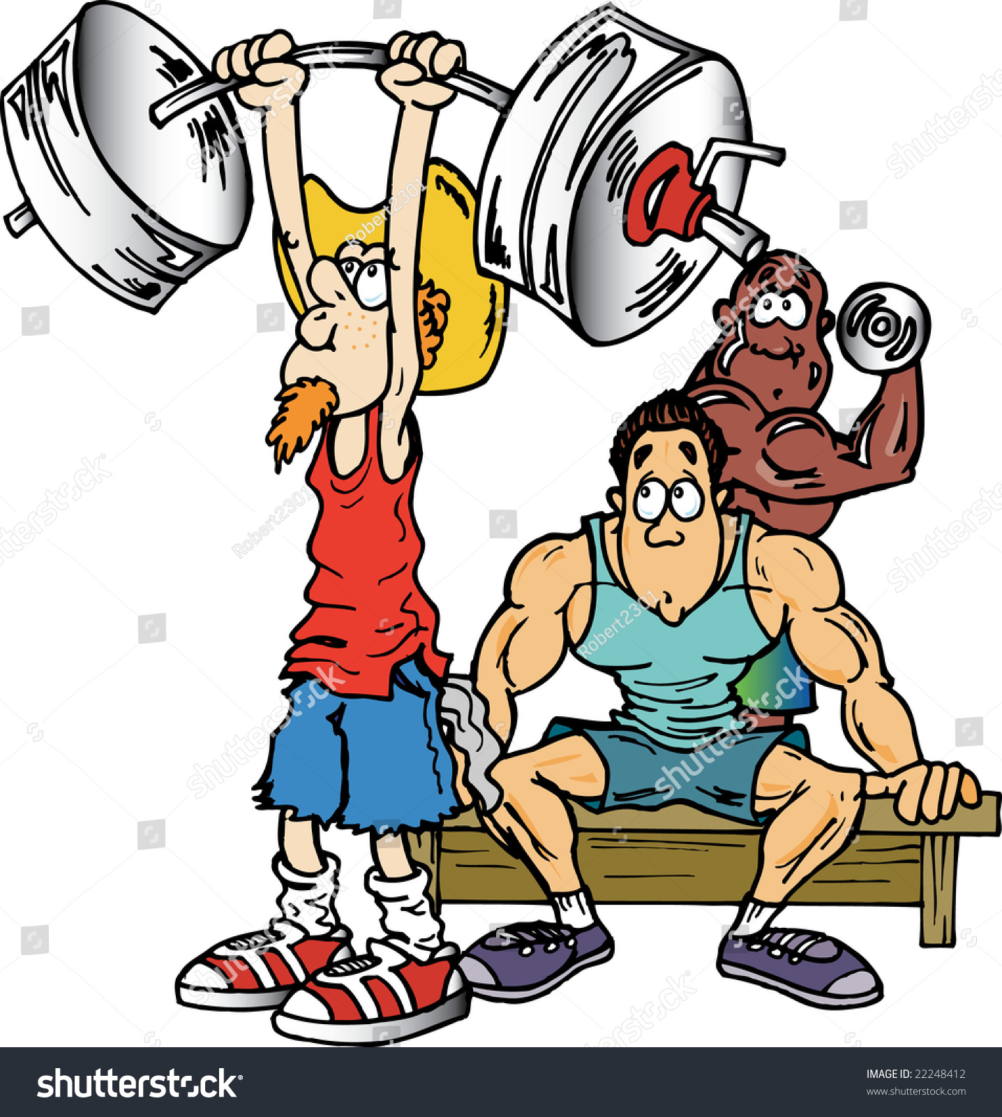 Old Man Lifting Weights Stock Illustration 22248412