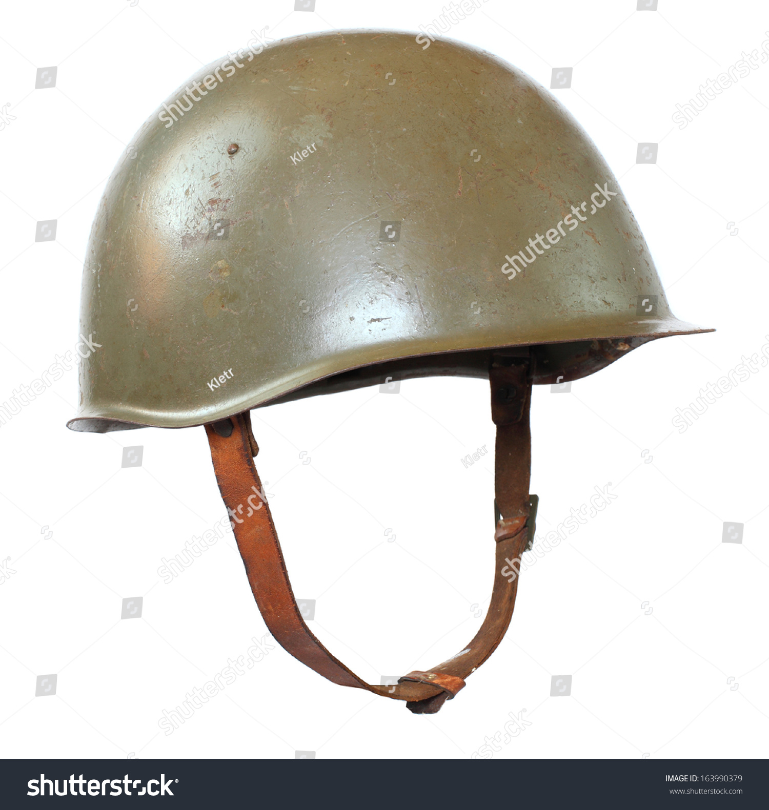 Old Military Helmet Soviet Army On Stock Photo 163990379 Shutterstock   Stock Photo Old Military Helmet Soviet Army On A White Background 163990379 