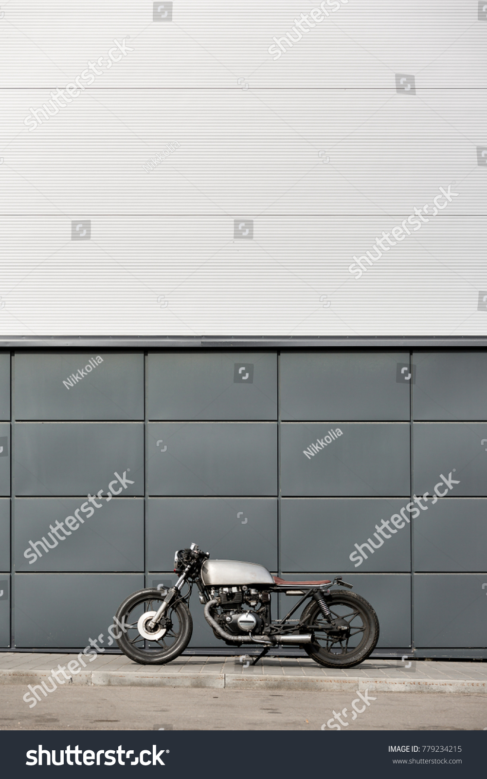 Old Motorbike Parking Near Gray Wall Stock Photo Edit Now 779234215