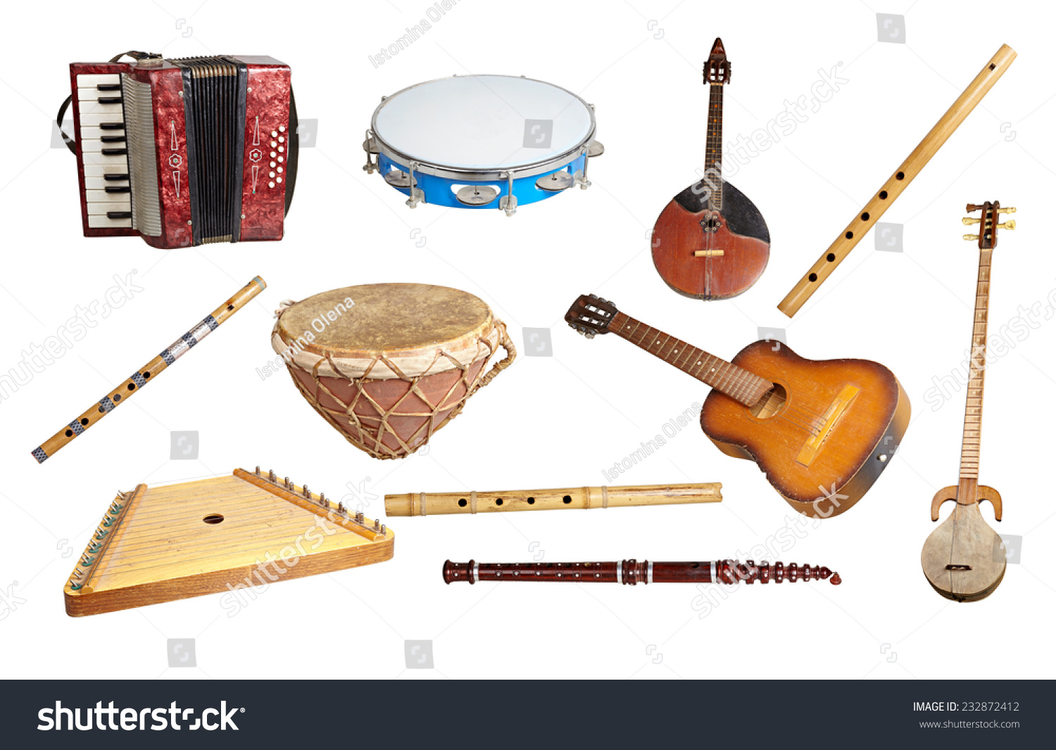 Old Musical Instruments Around World Isolated Stock Photo (Edit Now ...