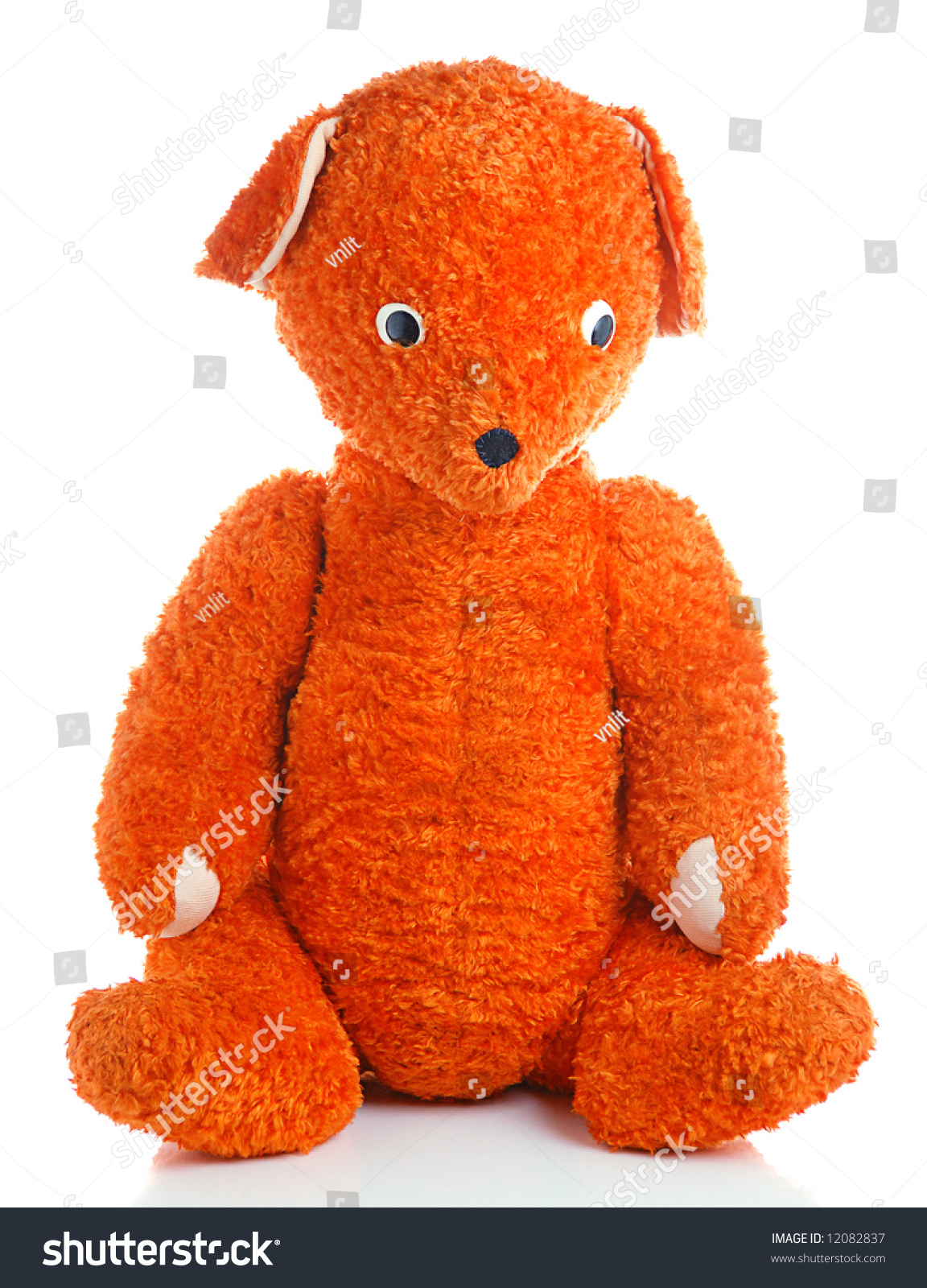 Old Orange Bear Toy Isolated On White Stock Photo 12082837 : Shutterstock