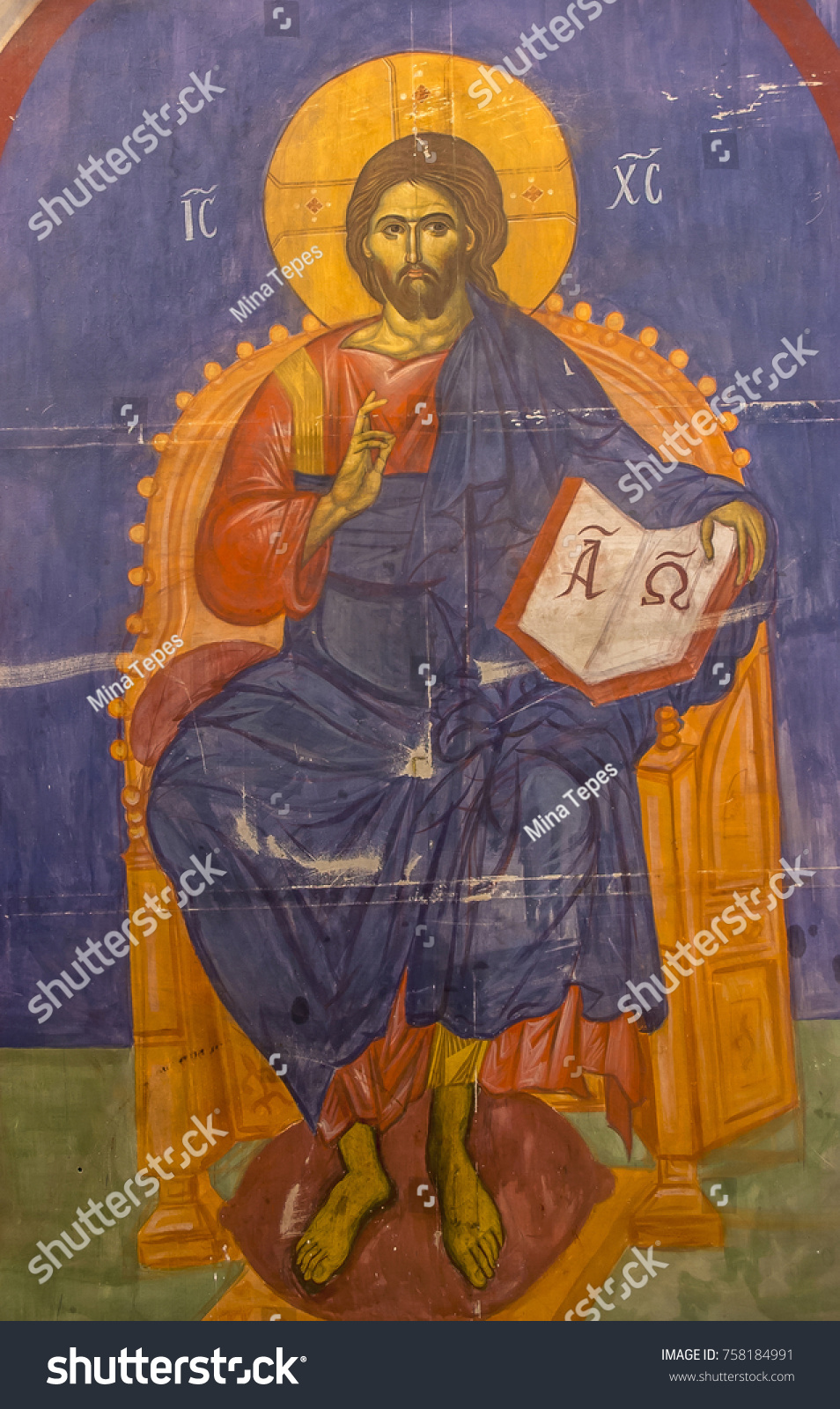 Old Orthodox Icon Jesus Christ Royalty Free Stock Image