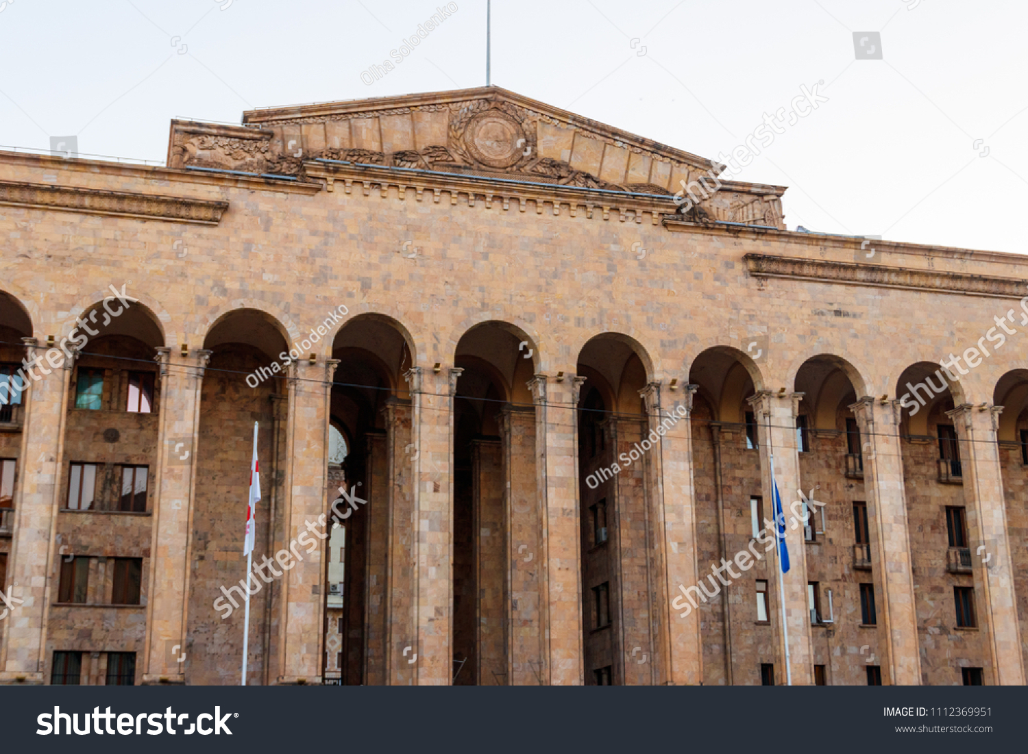 Old Parliament Building On Shota Rustaveli Stock Photo 1112369951 