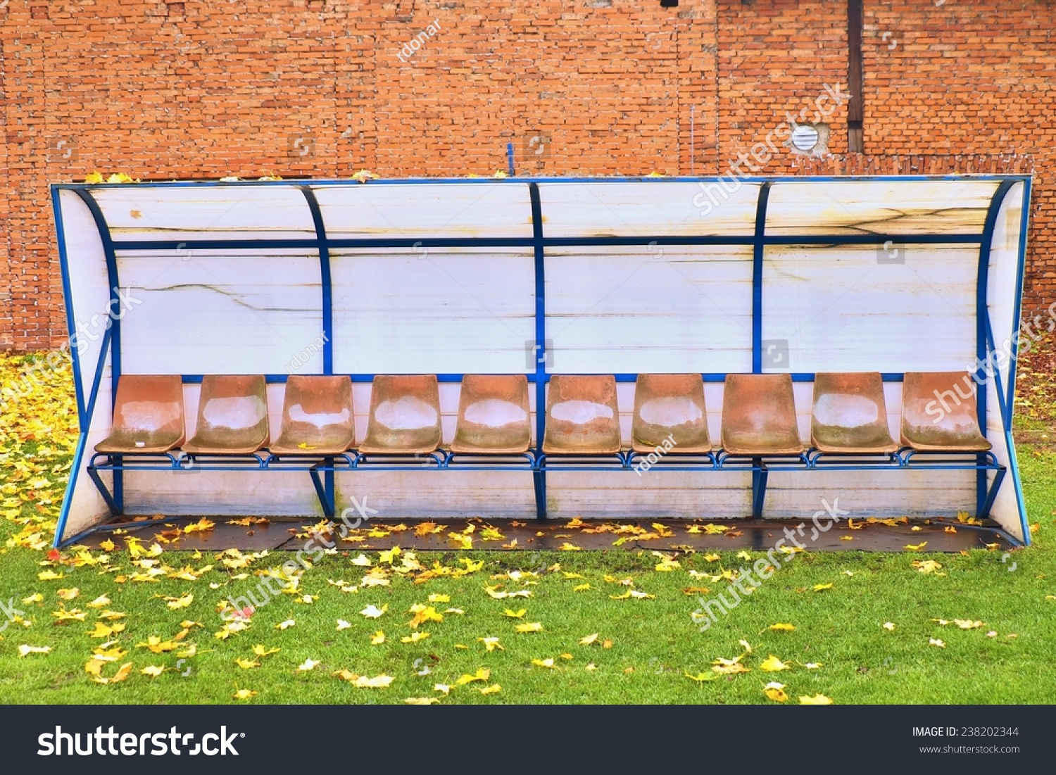 Old Plastic Seats On Outdoor Stadium Stock Photo Edit Now 238202344