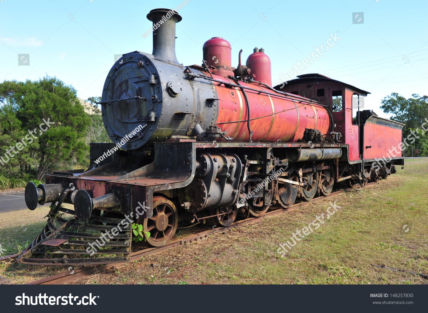 Old Rusting Steam Locomotive Train Wreck Stock Photo 148257830 ...