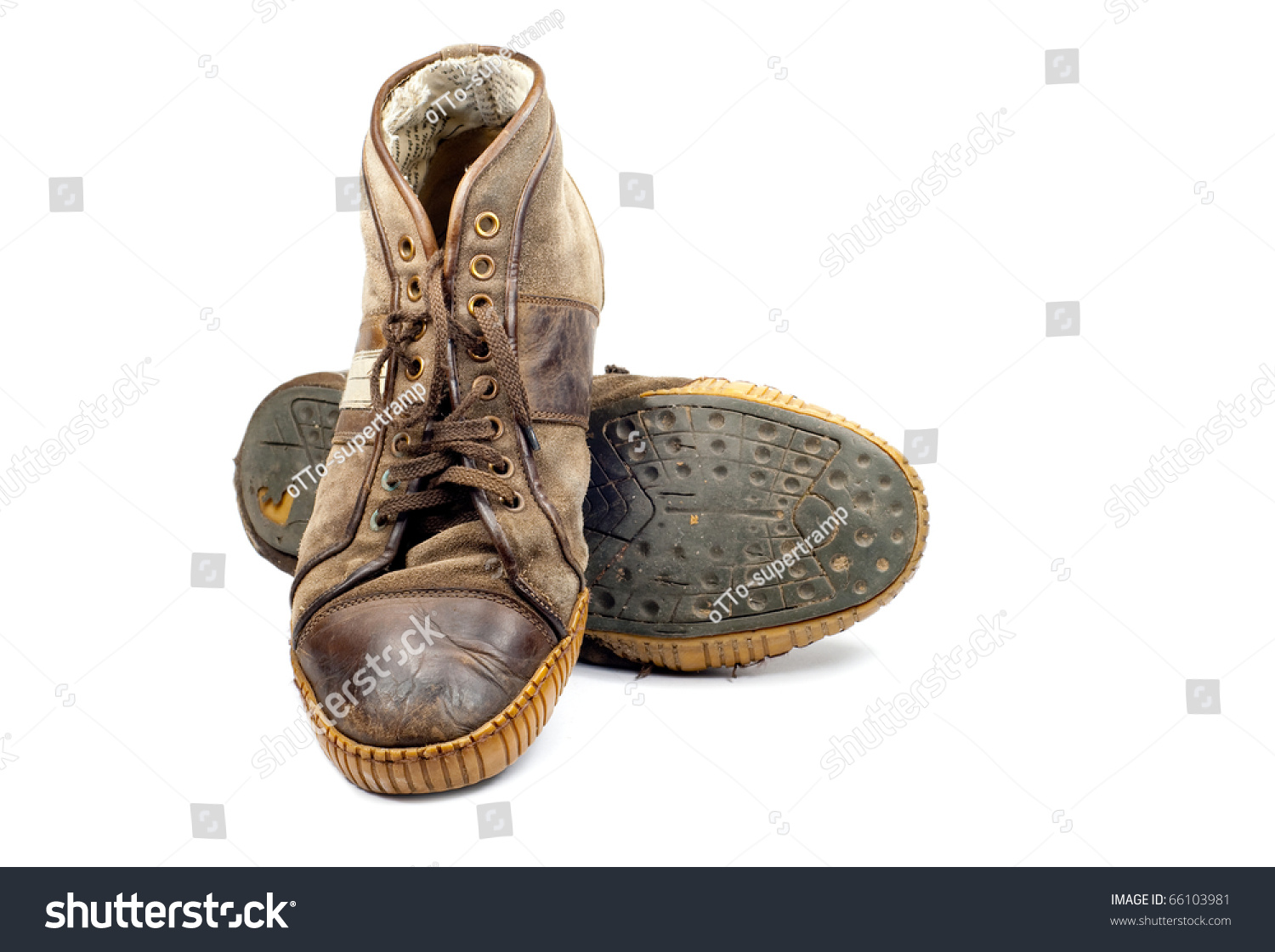 Old Shoes, Isolated On White Stock Photo 66103981 : Shutterstock