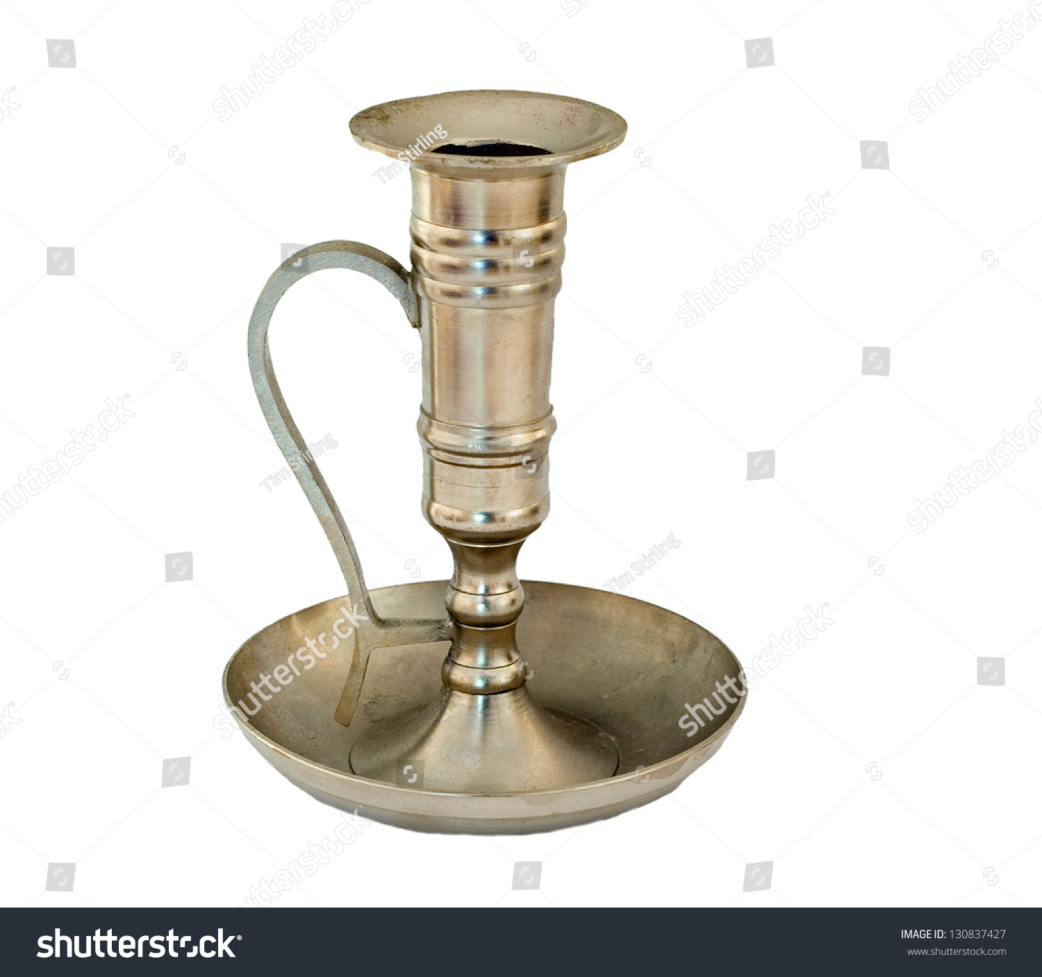 Old Silver Candlestick Holder Handle Rip Stock Photo Edit Now 130837427