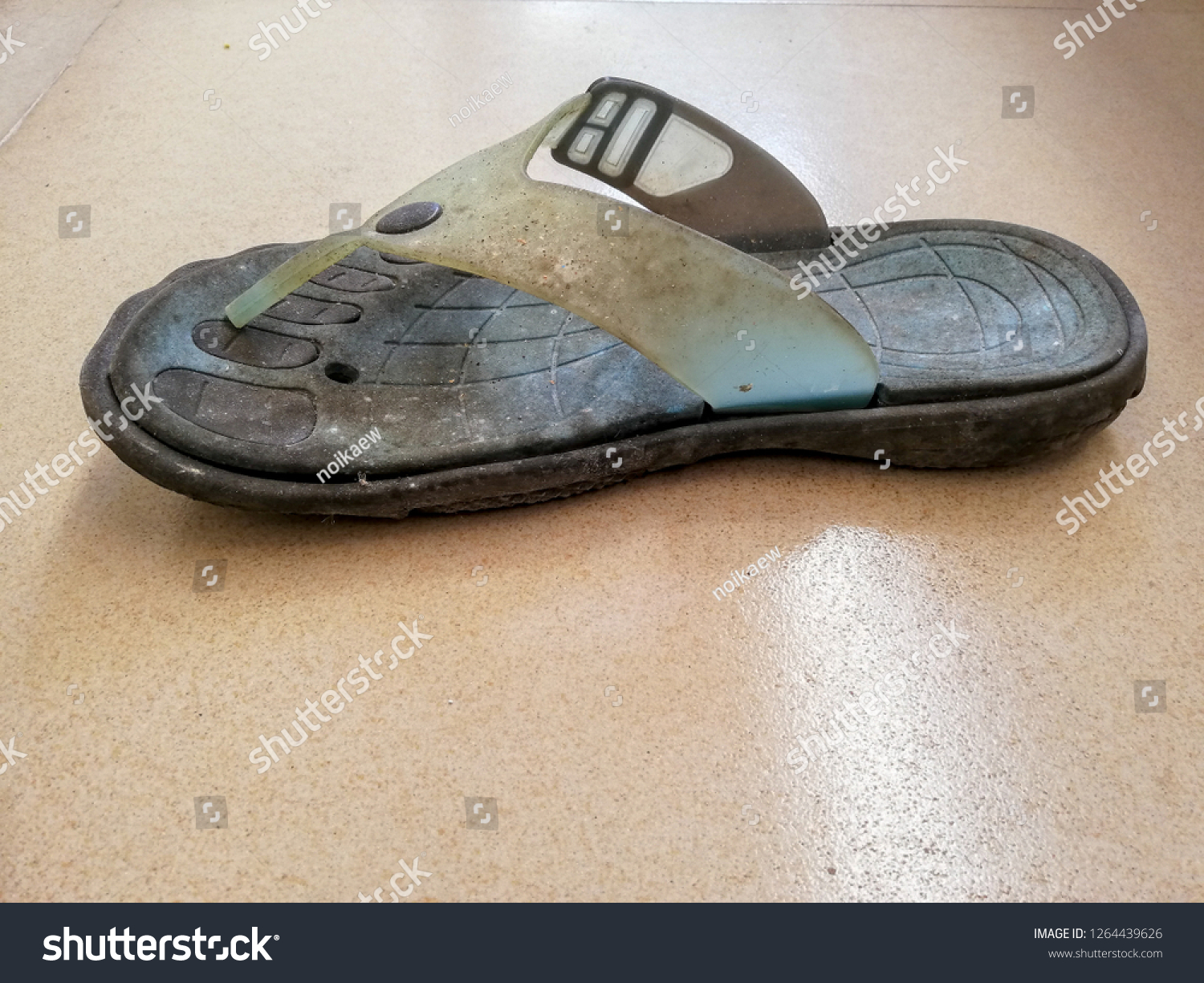 Old Slipper Old Flip Flop Isolated 