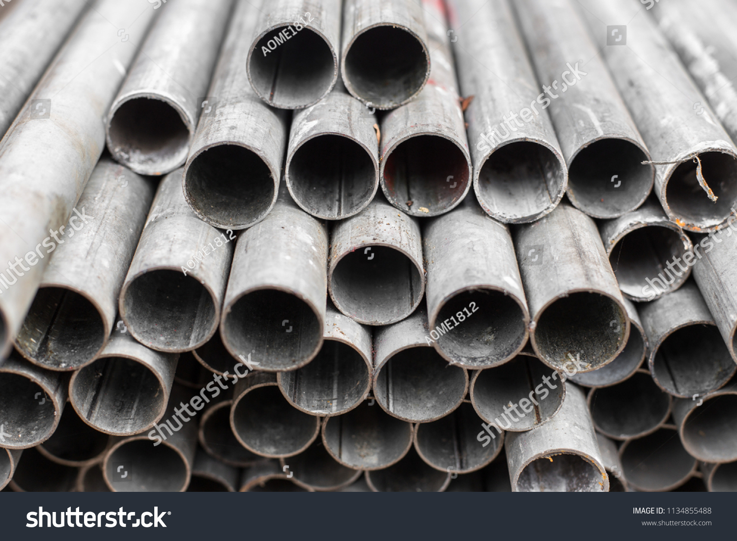 Old Steel Pipe Construction Texture Background Stock Photo 1134855488 ...