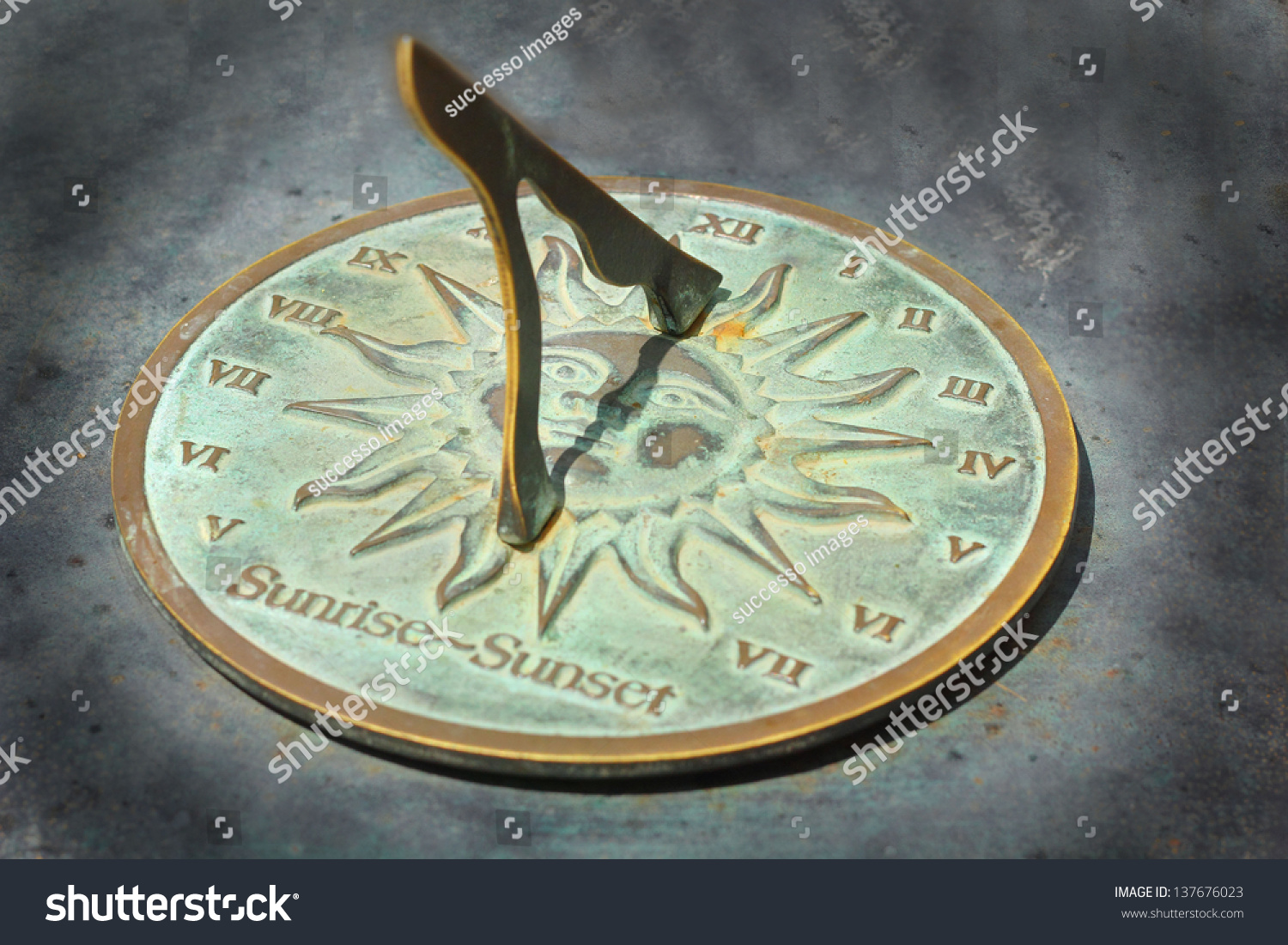 Old Sun Clock Dial Vintage Sundial Stock Photo 137676023 - Shutterstock