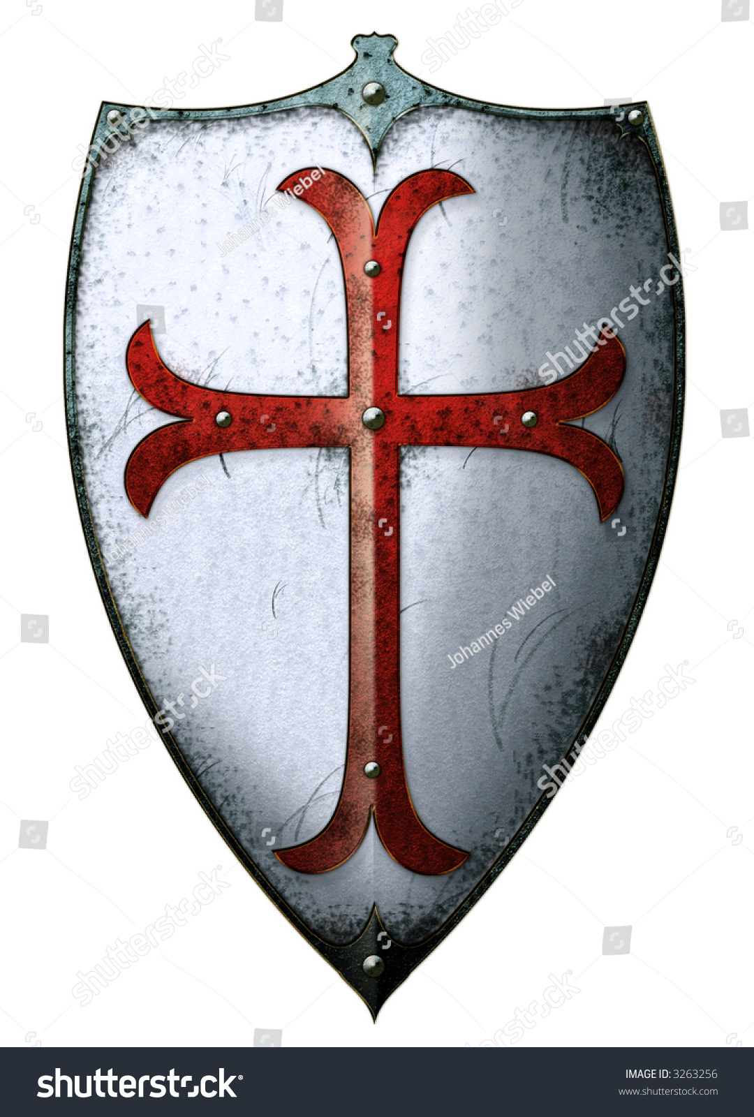 Old Templar Shield Red Cross Stock Illustration Shutterstock