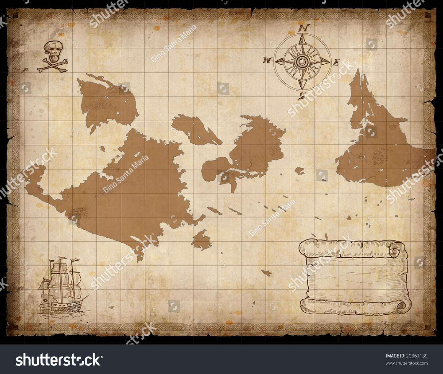 Old Treasure Map Stock Photo 20361139 : Shutterstock