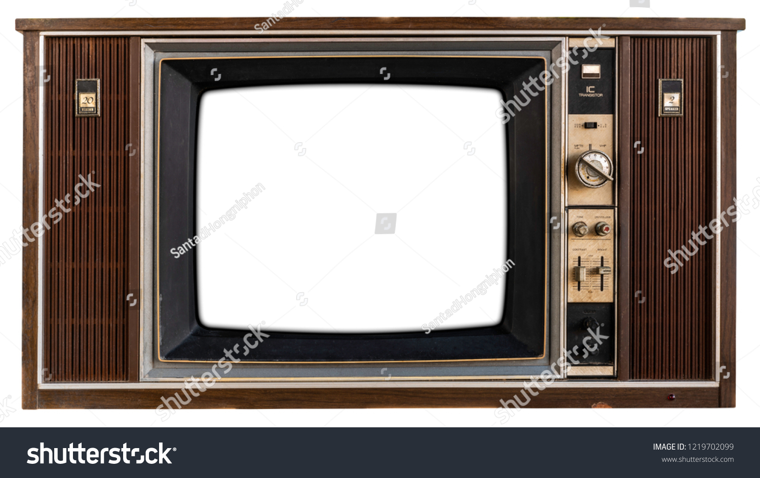 Old Tv White Screen Stock Photo (Edit Now) 1219702099