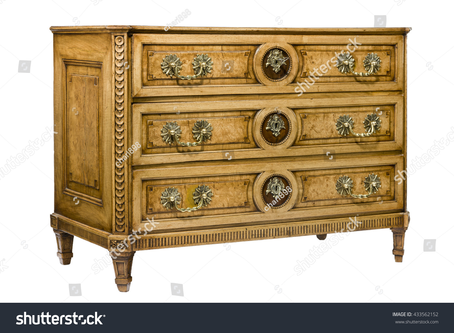 Old Vintage Bureau Dresser Chest Drawers Stock Image Download Now