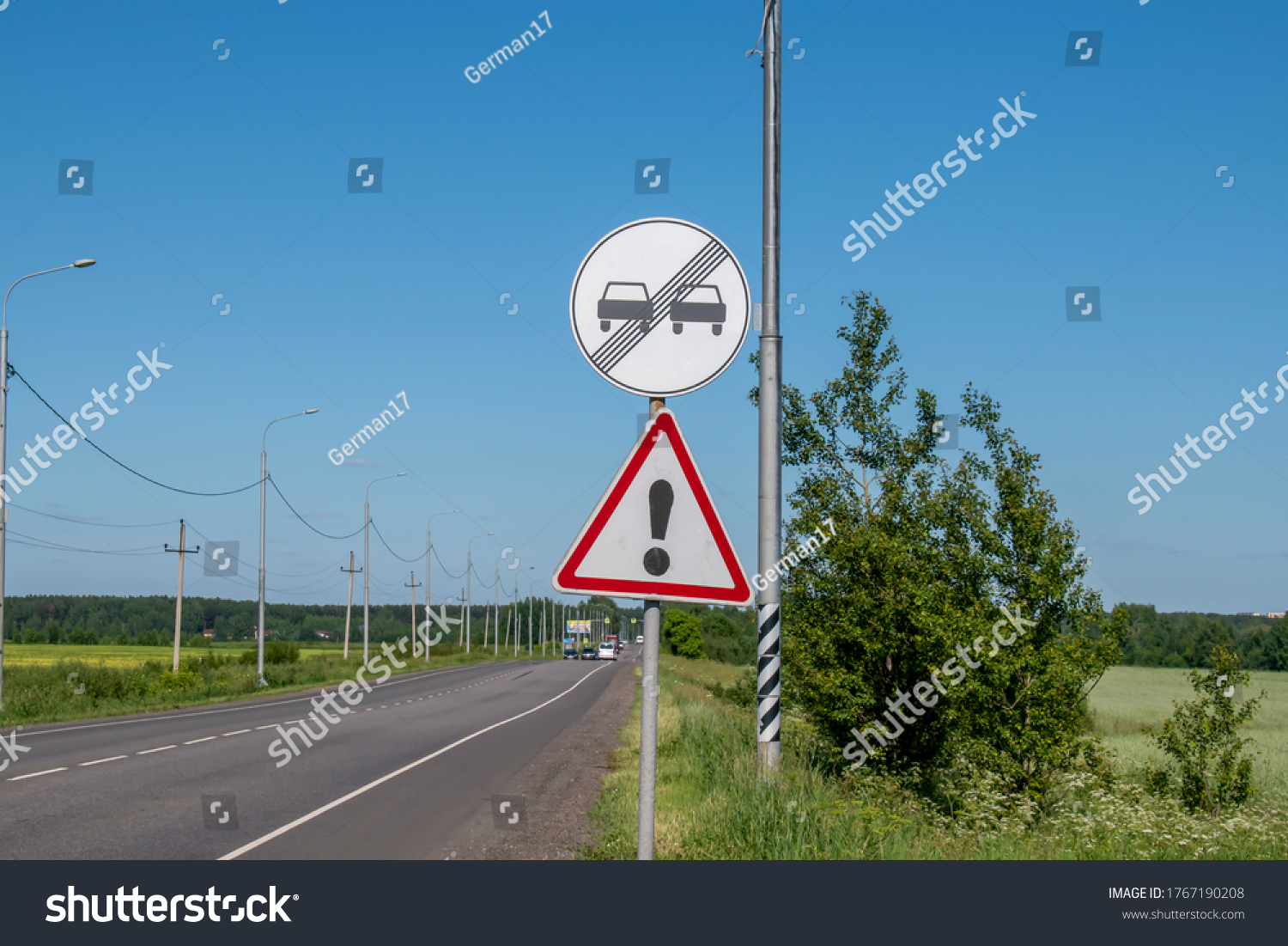 Old Warning Road Signs On Country Stock Photo 1767190208 | Shutterstock