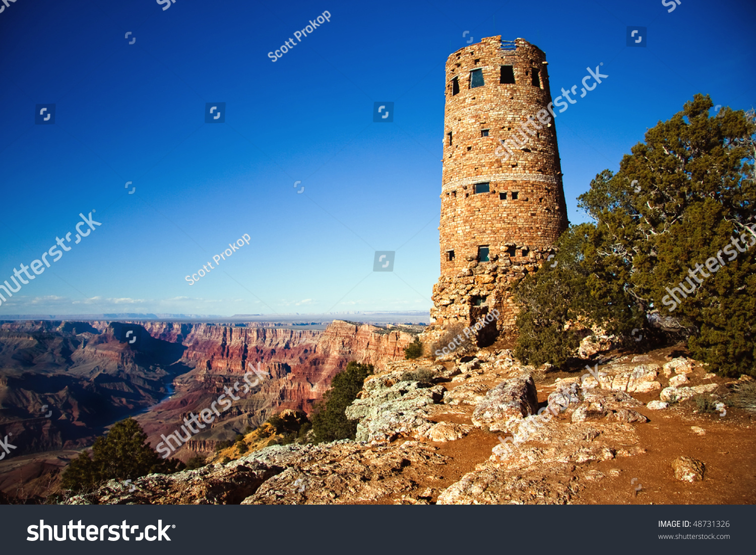 Old Watch Tower Grand Canyon National Stock Photo 48731326 - Shutterstock