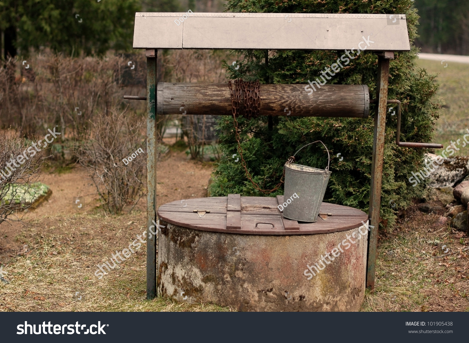 Old Well For Water On A Cemetery Stock Photo 101905438 : Shutterstock