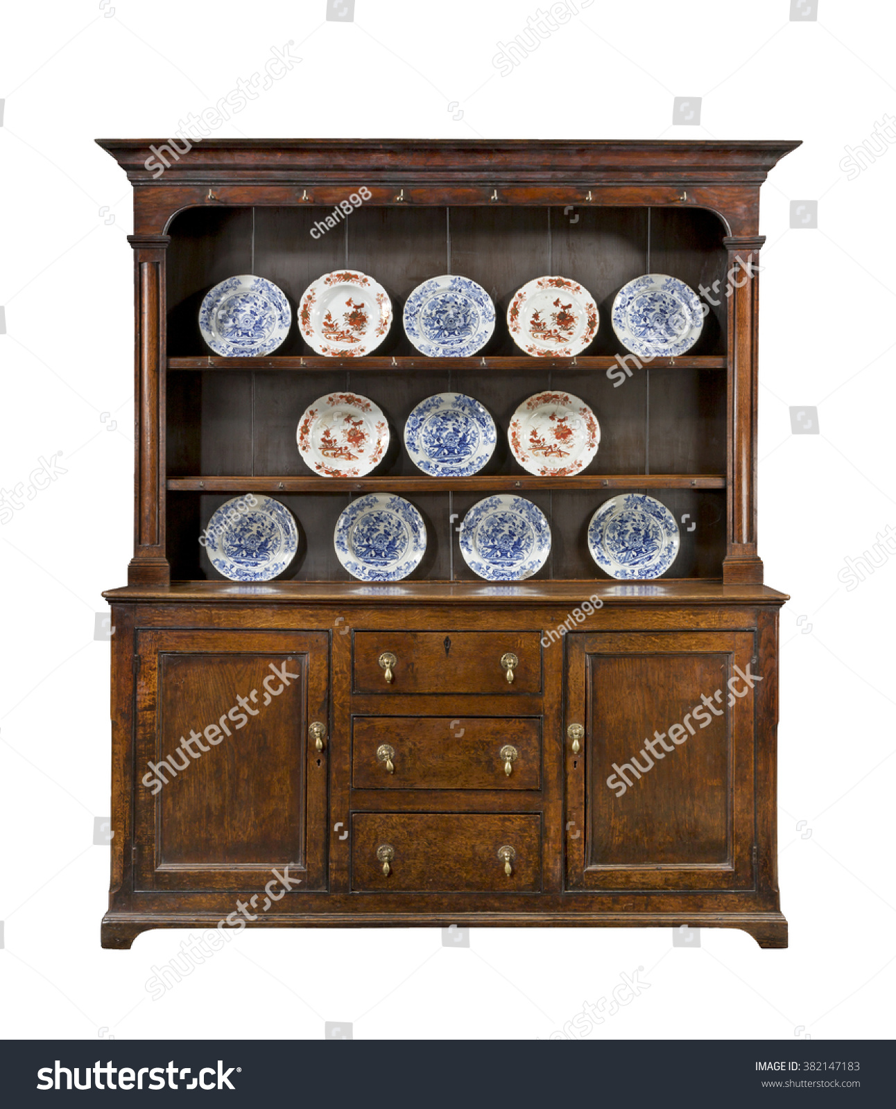 Old Welsh Dresser Cupboard Sideboard Oak Stock Photo Edit Now