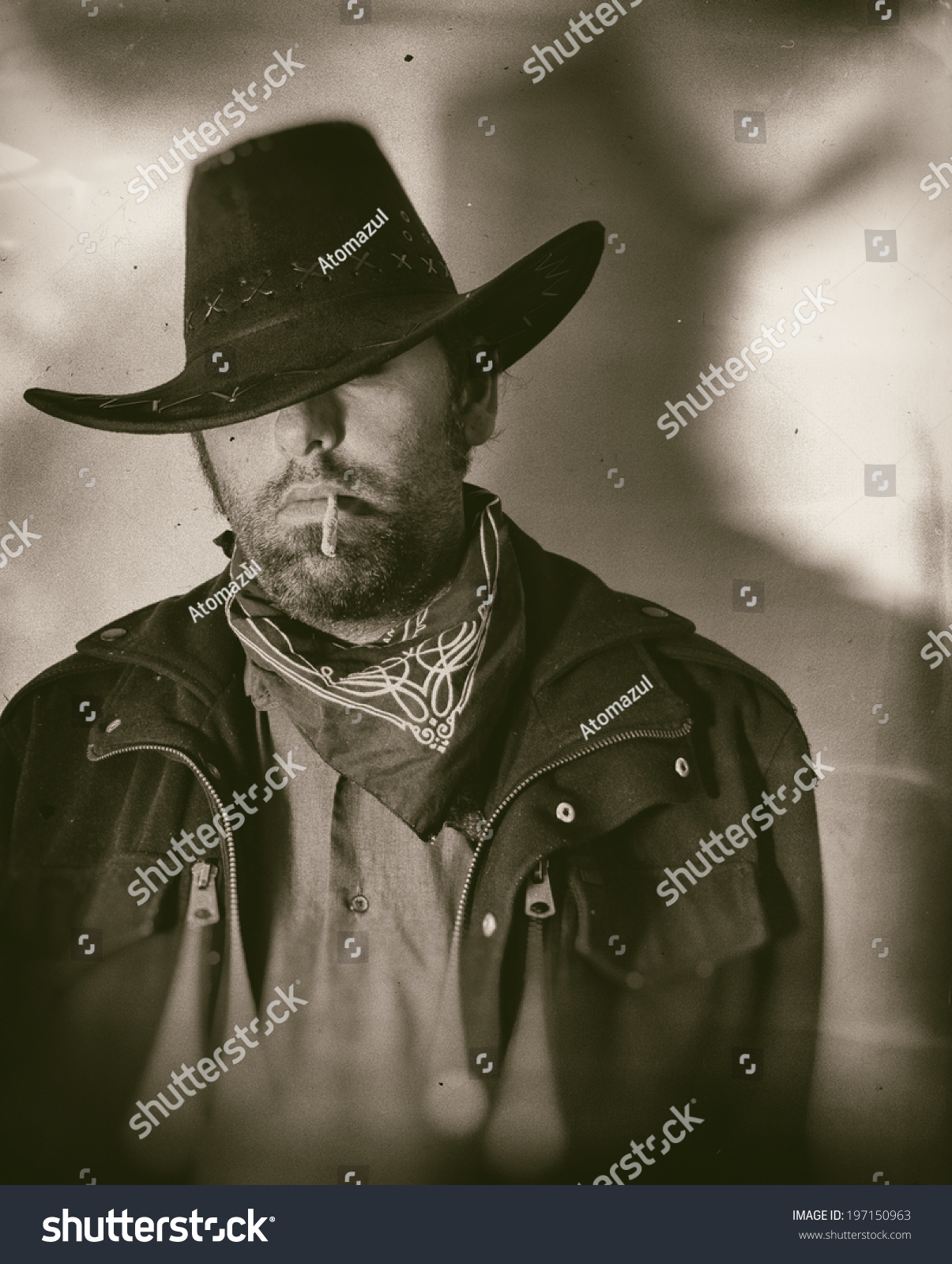 Old West Cowboy Smoker Wide Old Stock Photo Edit Now
