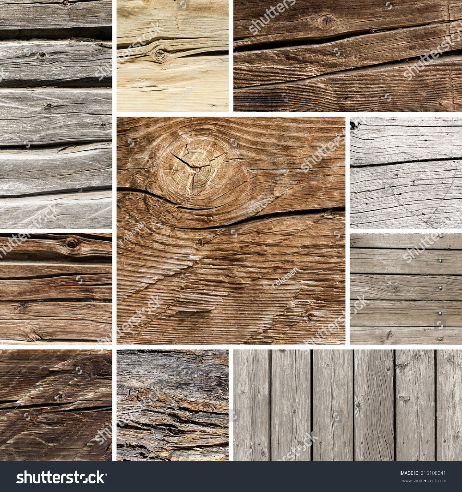 Old Wood Board Plank Texture Collage Stock