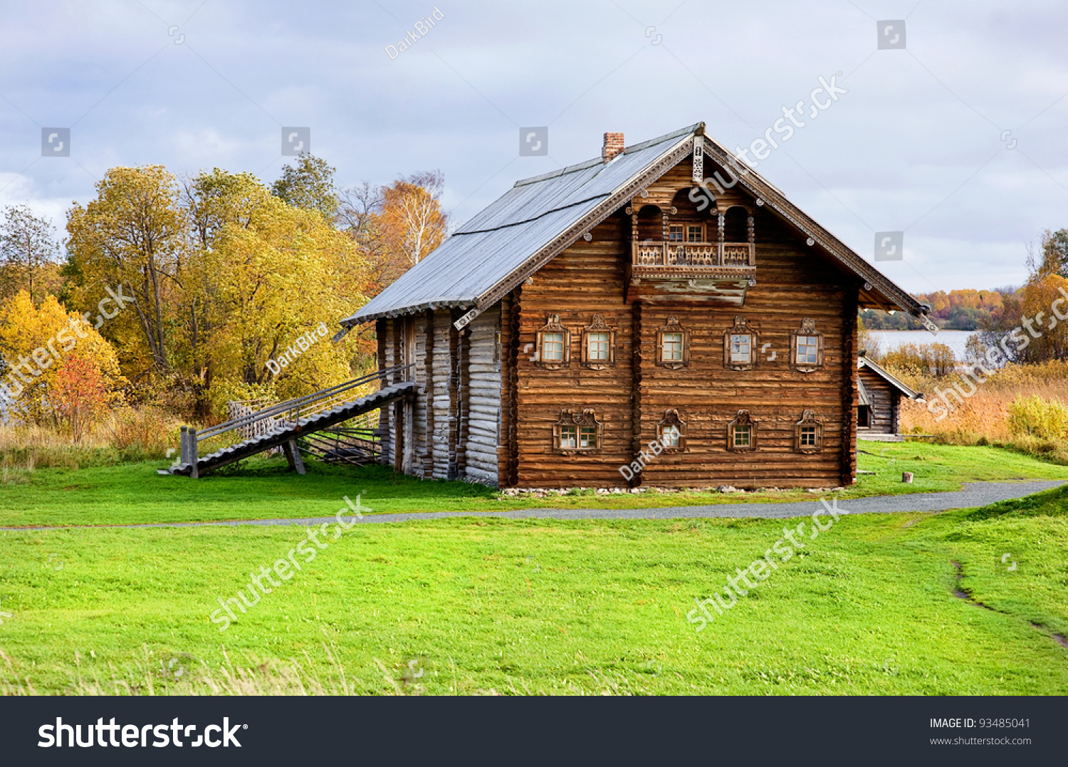 Old Wood Country House Stock Photo 93485041 : Shutterstock