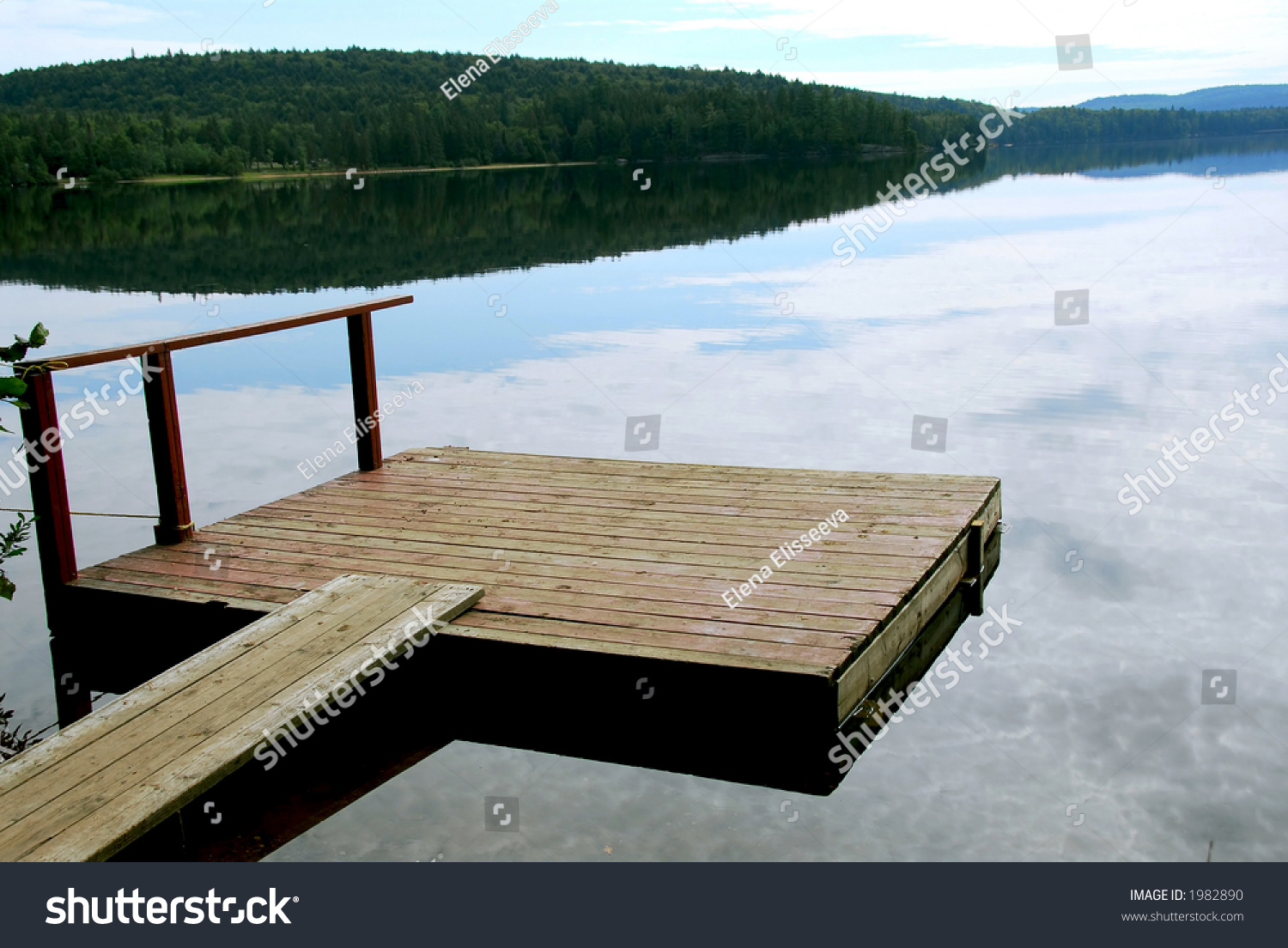 old wooden boat dock on beautiful stock photo 1982890