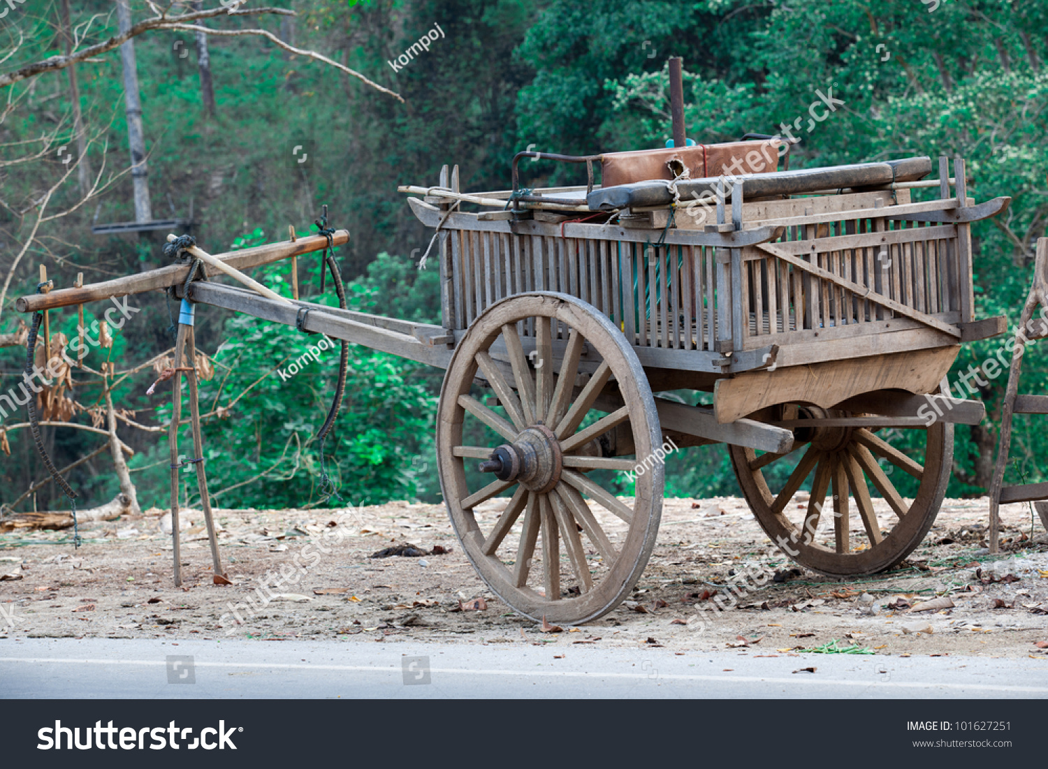 Old Wooden Cart Thai Style Stock Photo 101627251 : Shutterstock